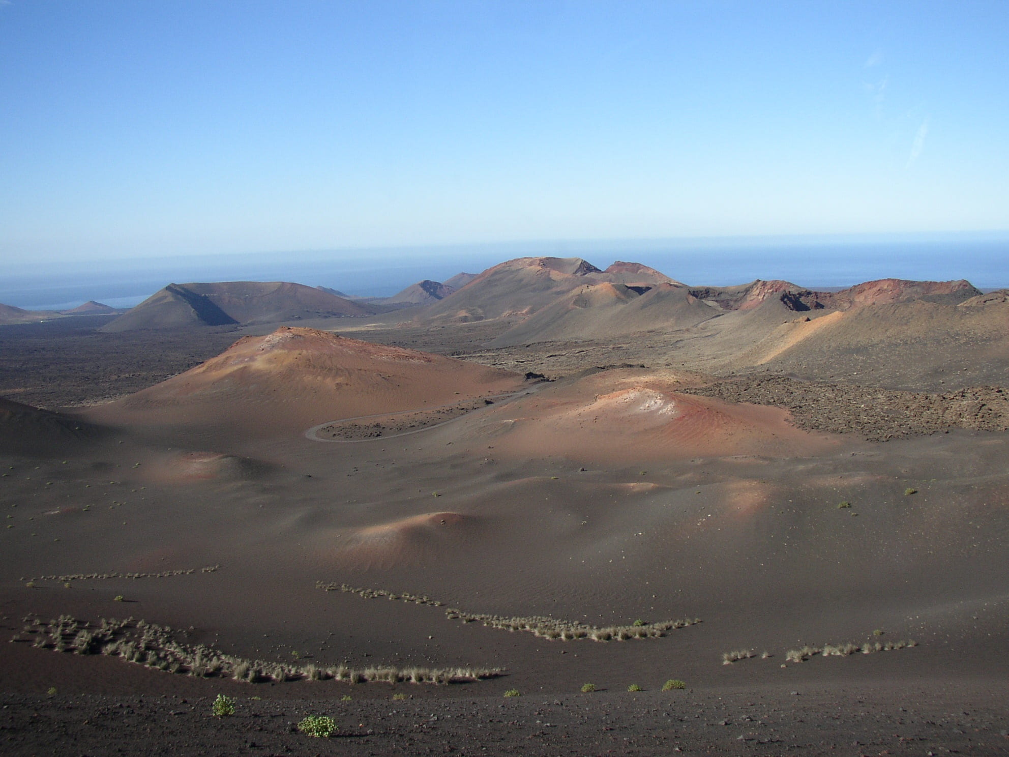 no people, landscape, environment, blue, outdoors, tranquil scene, mountain range, remote, day, tranquility, climate, sky, lanzarote, non-urban scene, clear sky, HD Wallpaper