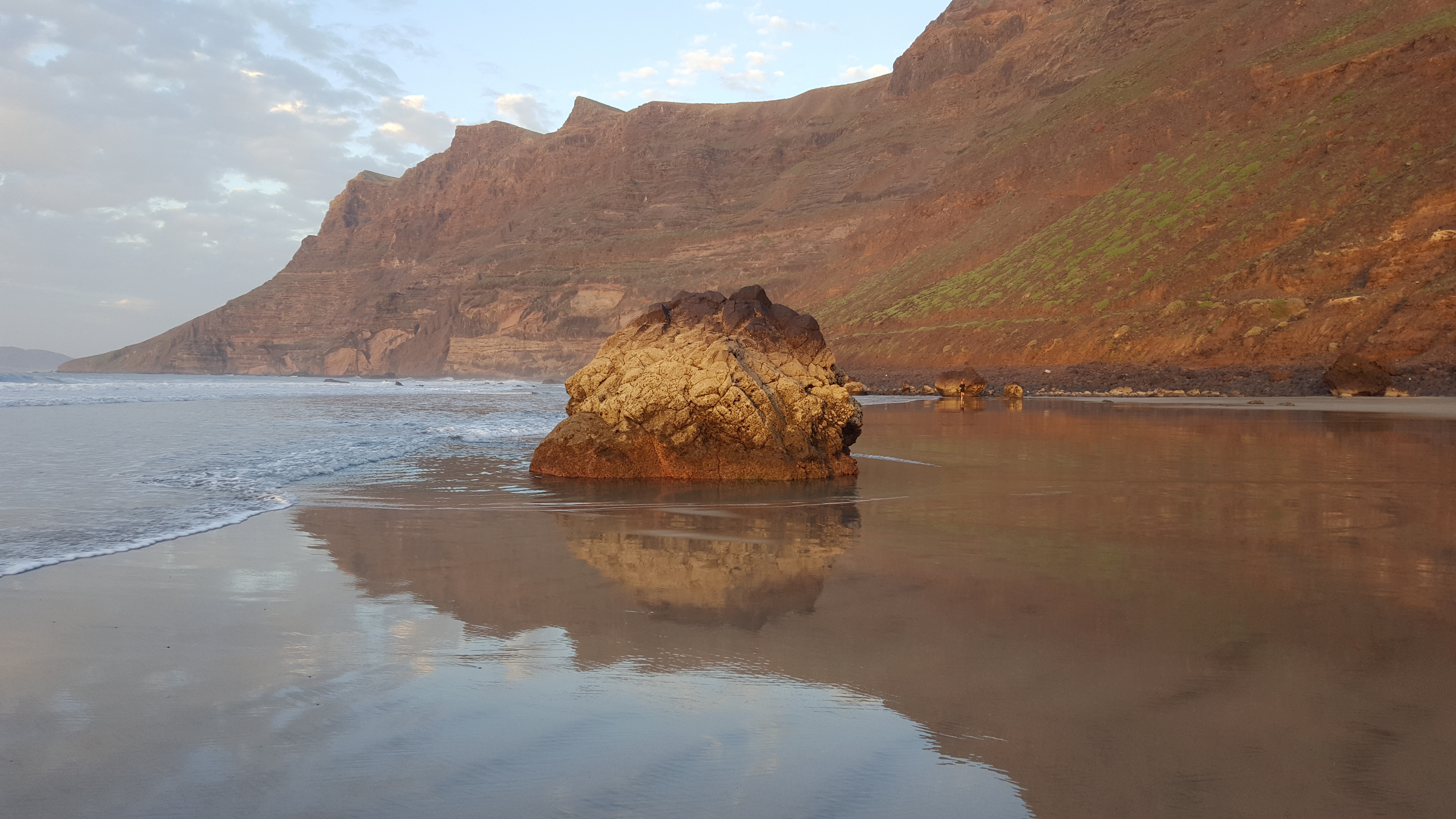lanzarote, land, rock, formation, sea, rock - object, canary islands, arid climate, tranquility, scenics - nature, outdoors, beauty in nature, mountain, HD Wallpaper