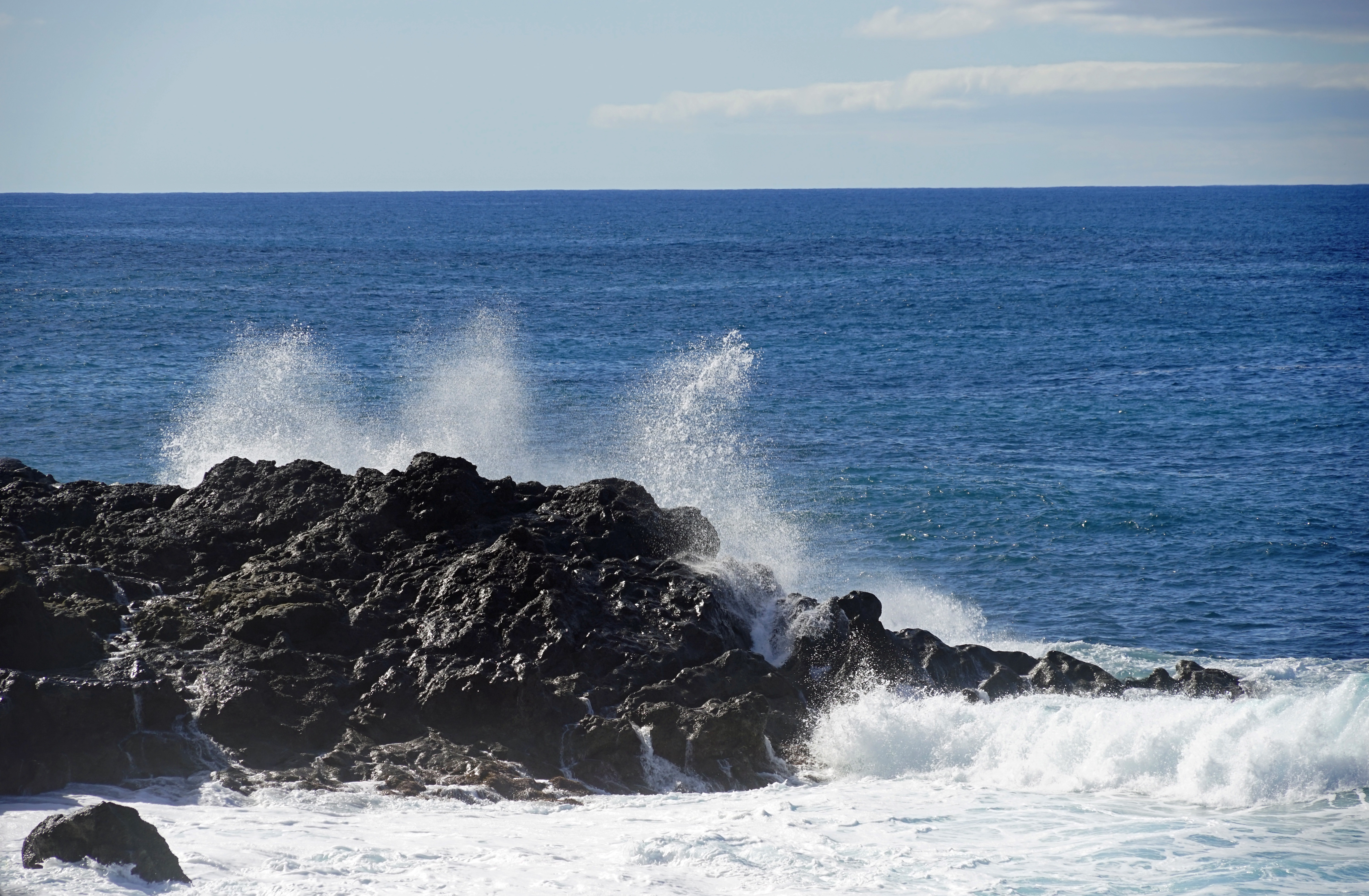 hitting, rock, sea, horizon over water, el golfo, water, beach, motion, 5K, scenics - nature, surf, surfing, lanzarote, power in nature, land, aquatic sport, HD Wallpaper