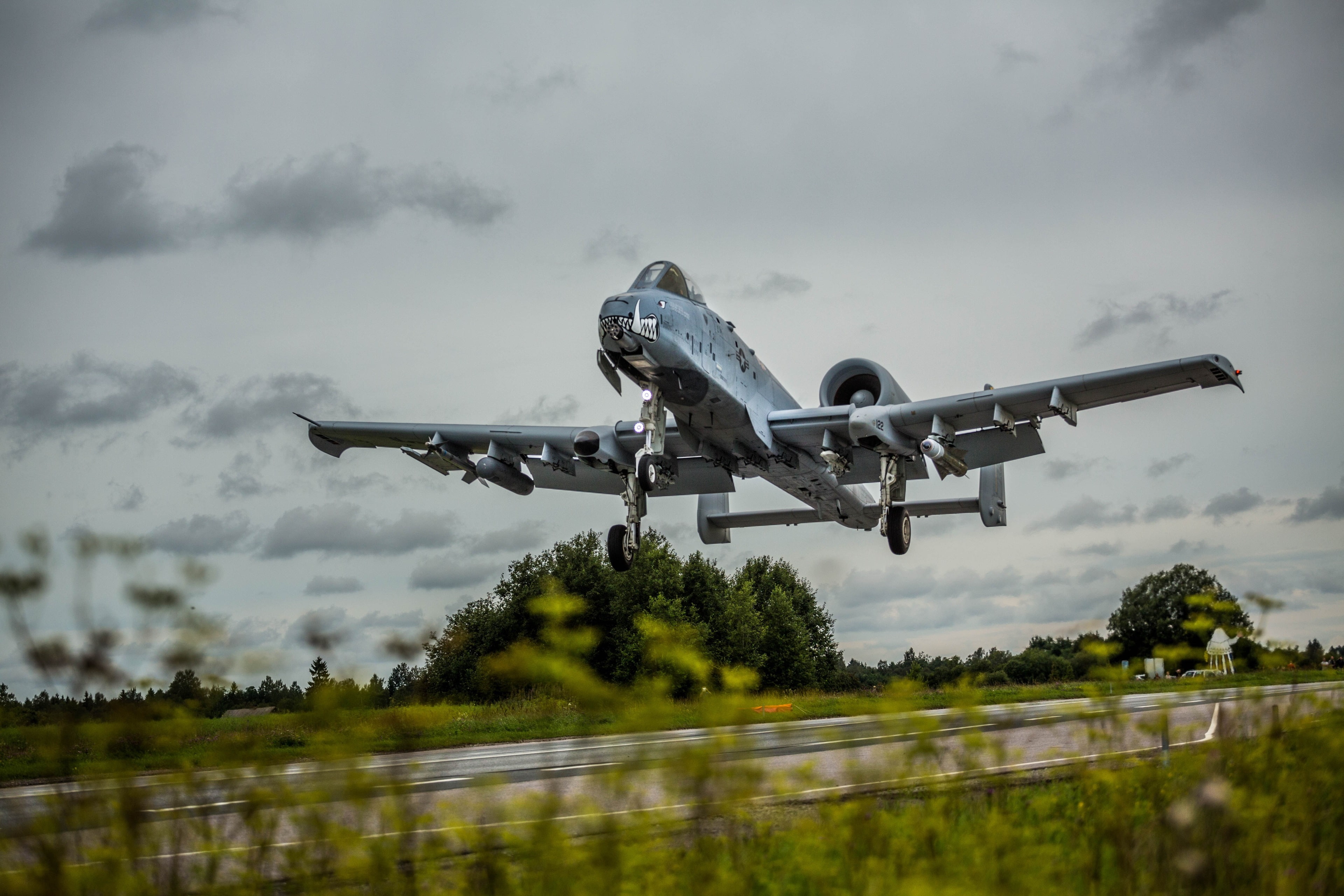 no people, fairchild republic a 10 thunderbolt ii 4k  for wide screen, travel, 4K, taking off, sky, nature, tree, on the move, aerospace industry, cloud - sky, HD Wallpaper