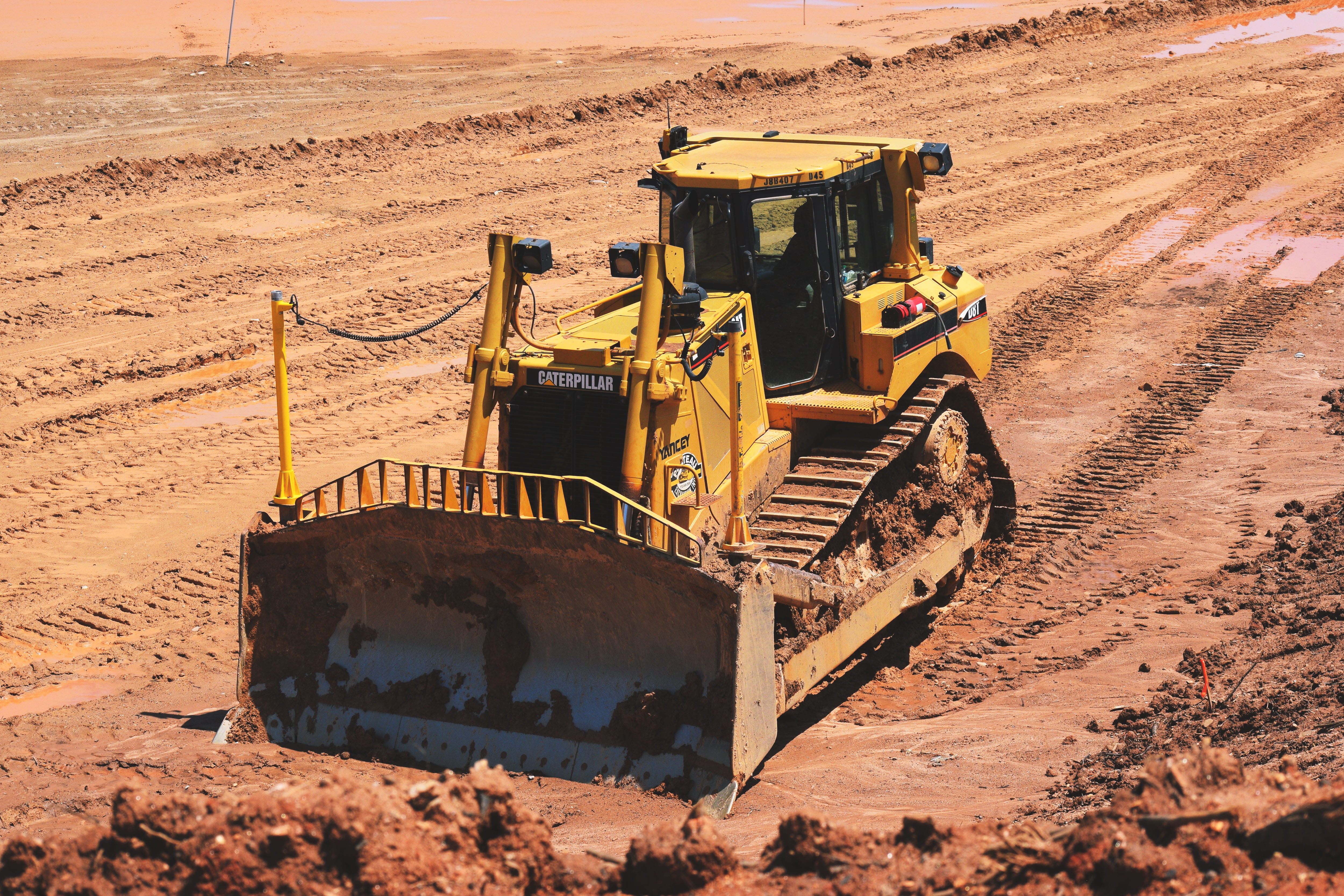 various, construction vehicle, mode of transportation, machinery, earth mover, road, construction site, day, landscape, sand, digger, outdoors, 4K, industrial, HD Wallpaper