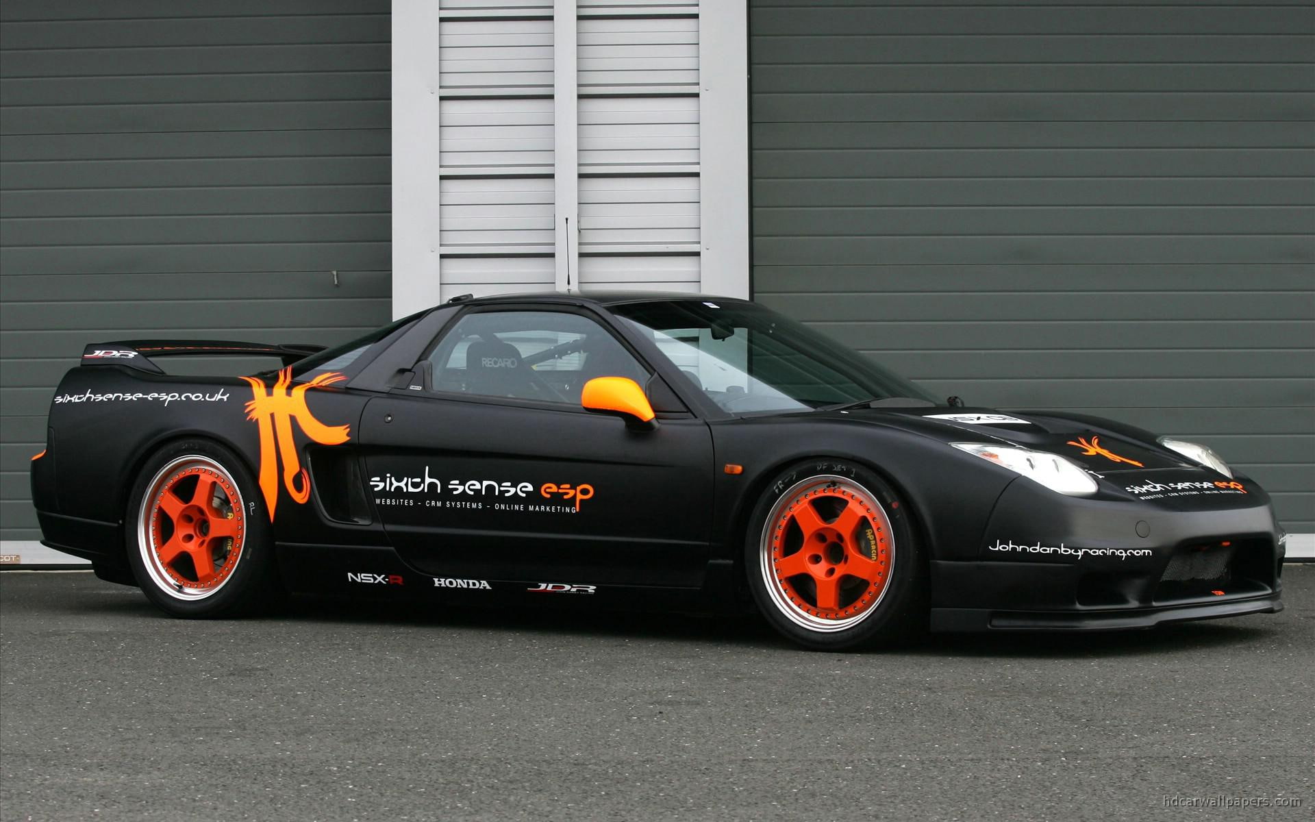 1080P, orange, danby, cars, racing, nsx, honda, coupe, john, black, HD Wallpaper
