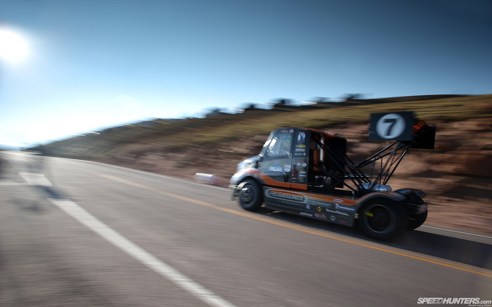 motion, peak, 1080P, truck, cars, hd, pikes, semi, blur, race, HD Wallpaper