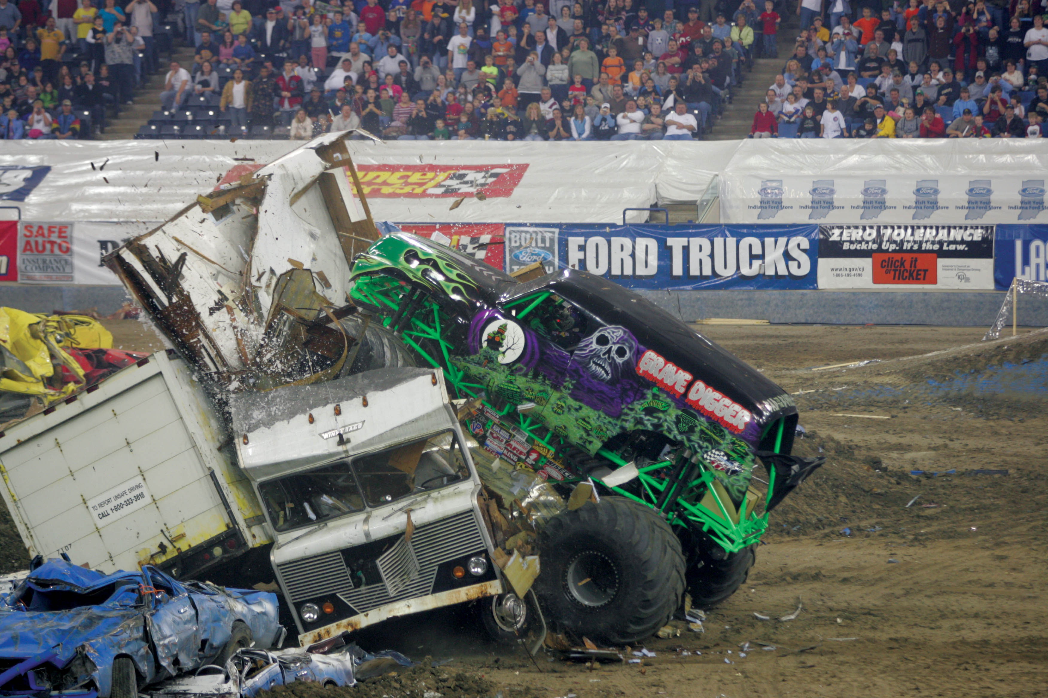 2K, digger, monster, monster truck, 4x4, truck, race, racing, grave, HD Wallpaper