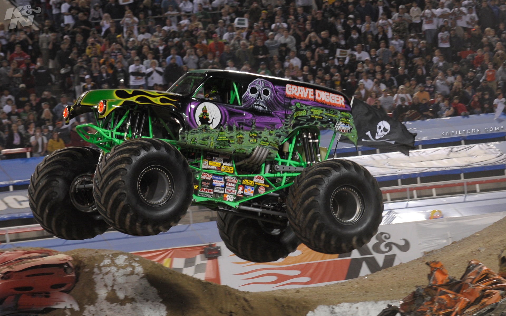 racing, digger, monster, grave, 1080P, race, monster truck, 4x4, truck, HD Wallpaper