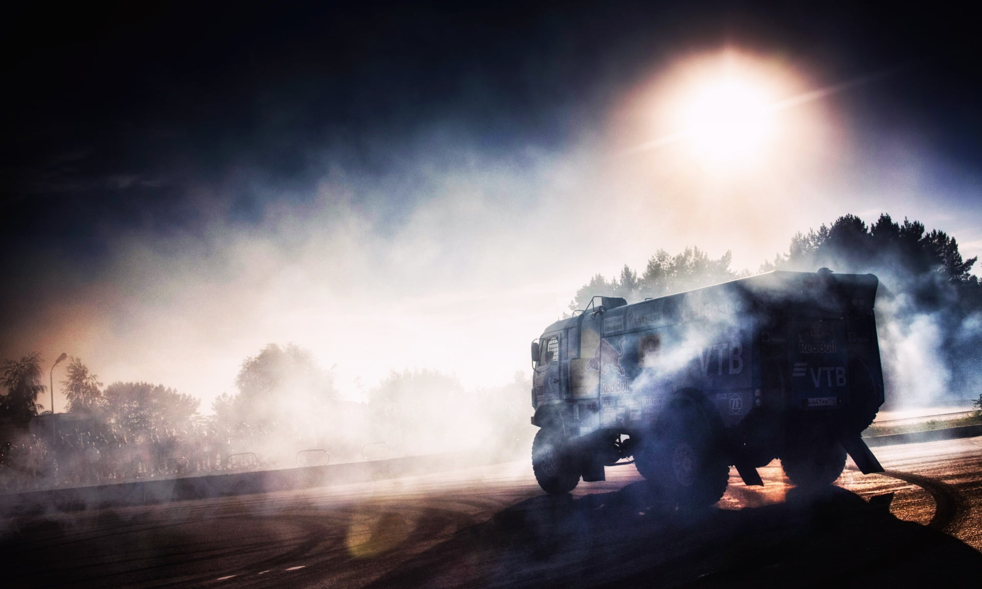 dust, Rally, power in nature, vehicle, nature, sky, occupation, steam, group of people, outdoors, sunbeam, mode of transportation, land vehicle, water, HD Wallpaper