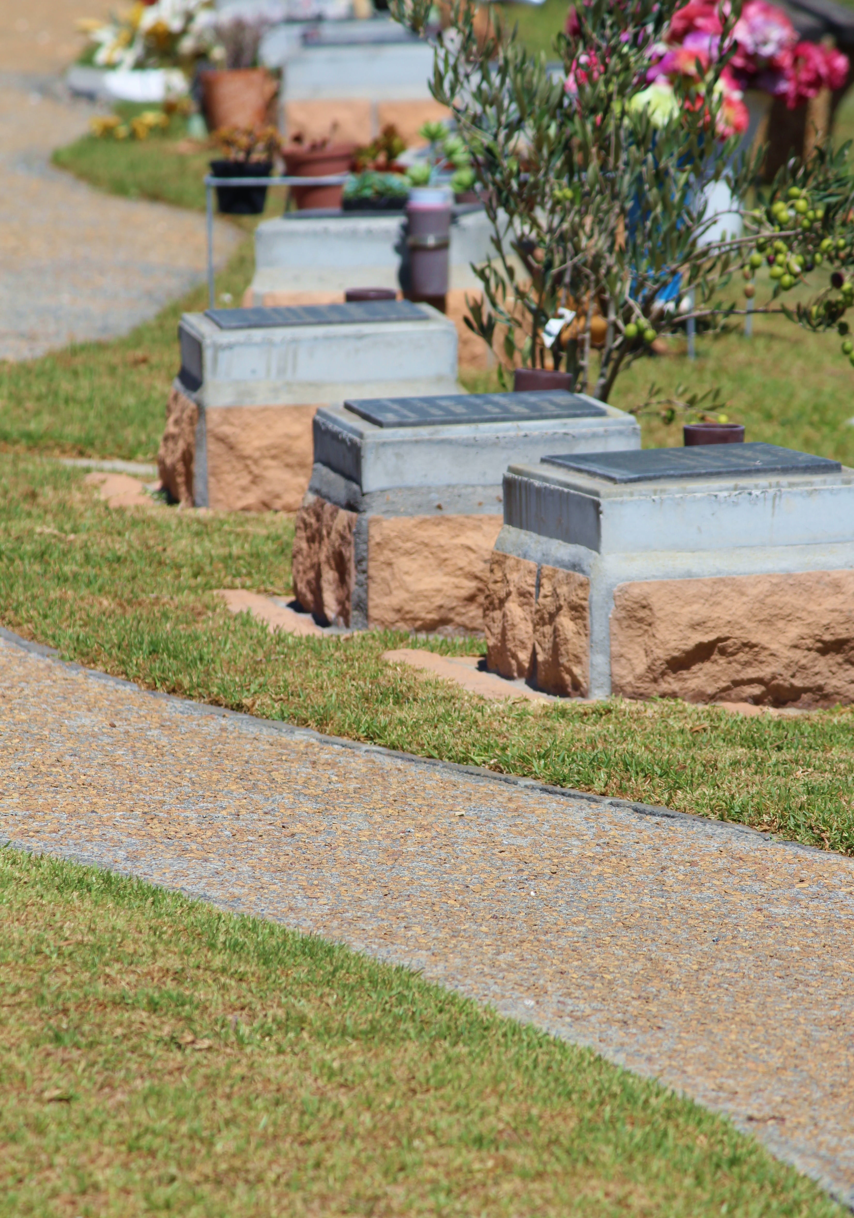 park - man made space, field, stone, nature, urn tomb, garden, memorial, focus on foreground, water, cemetery, selective focus, graves, no people, 4K, Phone HD Wallpaper