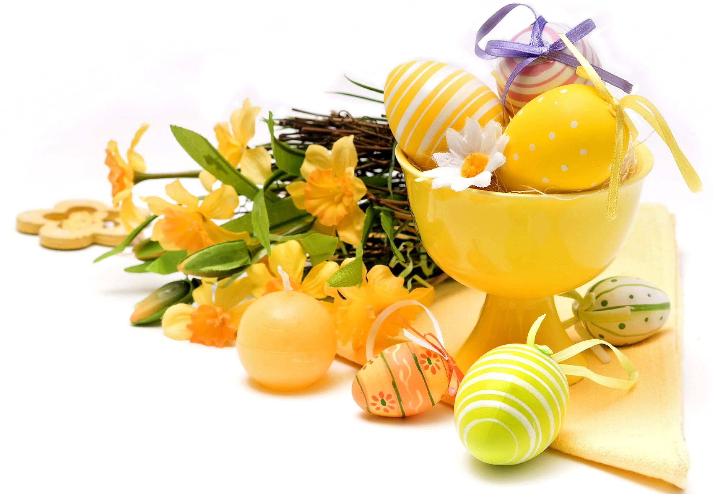 risen, easter, decoration, jholiday, flower, 1080P, 3d and abstract, yellow, HD Wallpaper