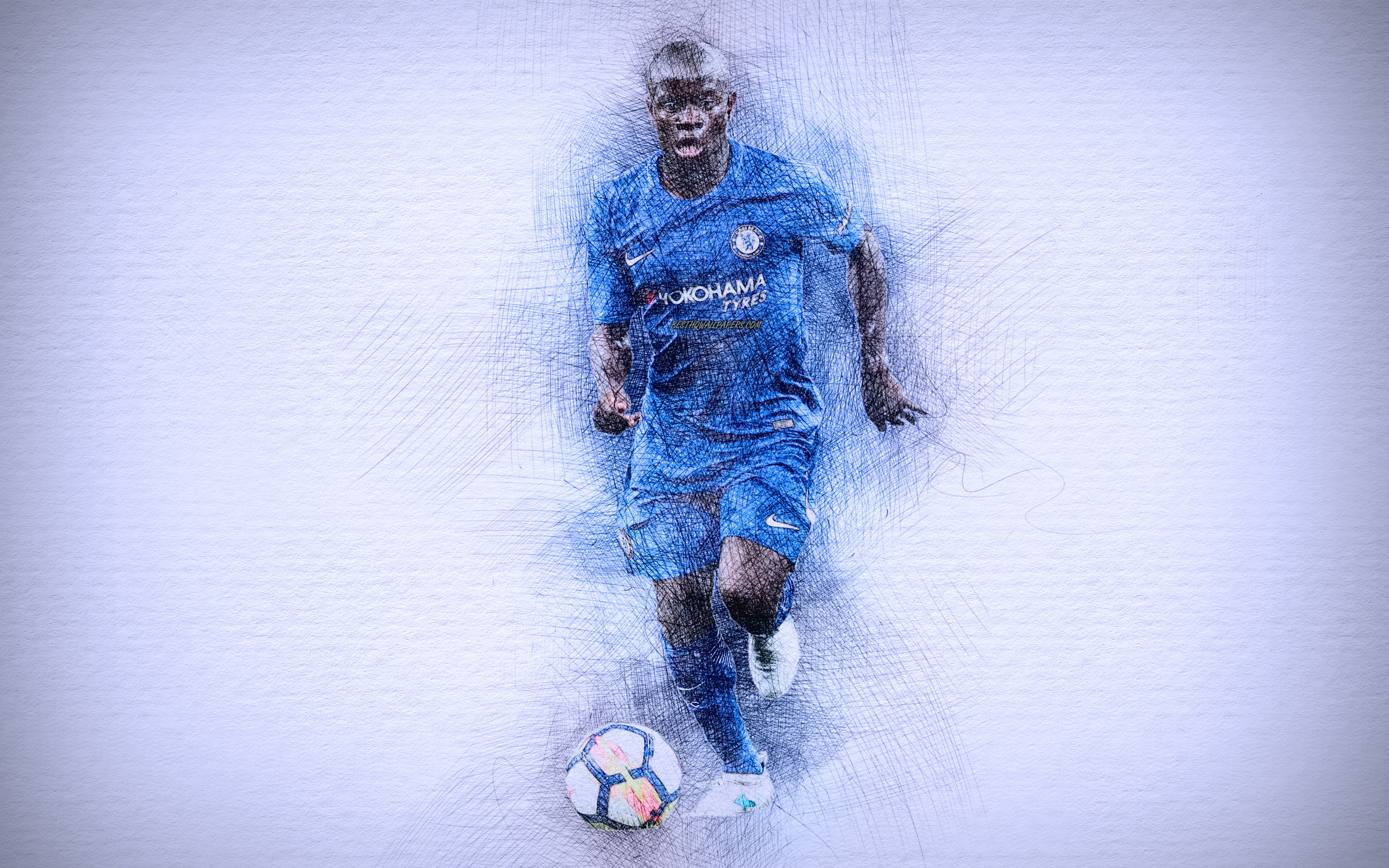 Soccer, 4K, Chelsea F.C., NGolo Kanté, French, HD Wallpaper