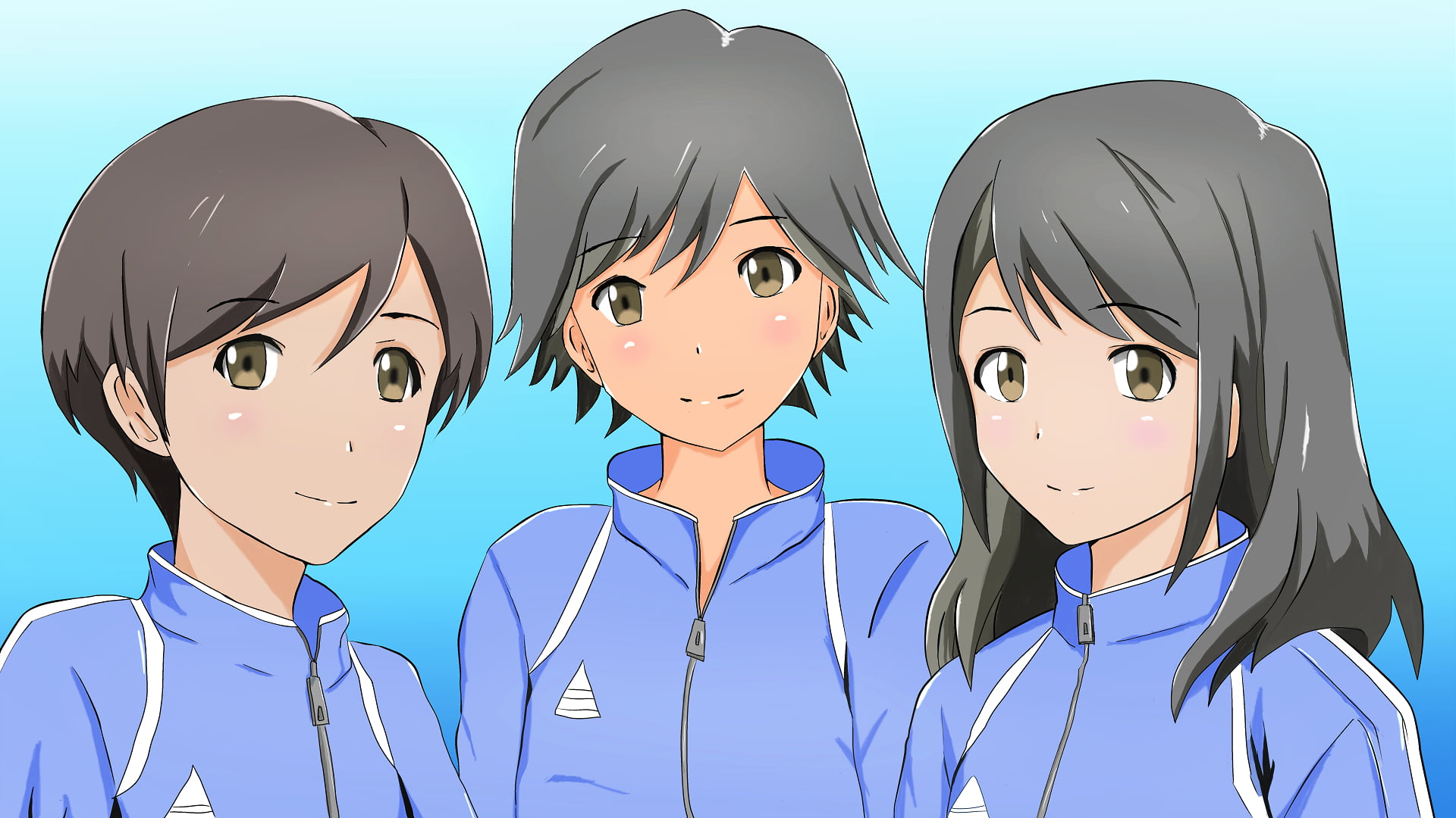 Chinatsu Nishio, Tsuki ga Kirei, Akane Mizuno, Aoi Takizawa, Anime, 1080P, HD Wallpaper