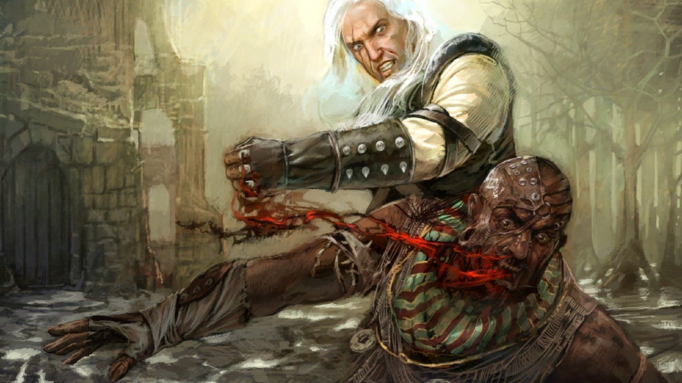 men, architecture, senior men, digital composite, males, 720P, real people, adult, senior adult, the witcher geralt of rivia azar javed, lifestyles, facial hair, HD Wallpaper