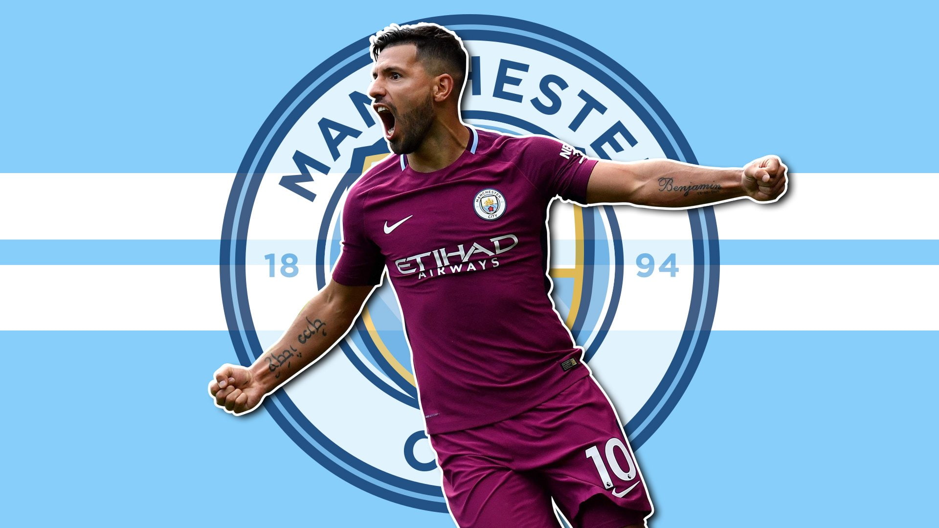 Manchester City F.C., 1080P, Soccer, Sergio Agüero, HD Wallpaper