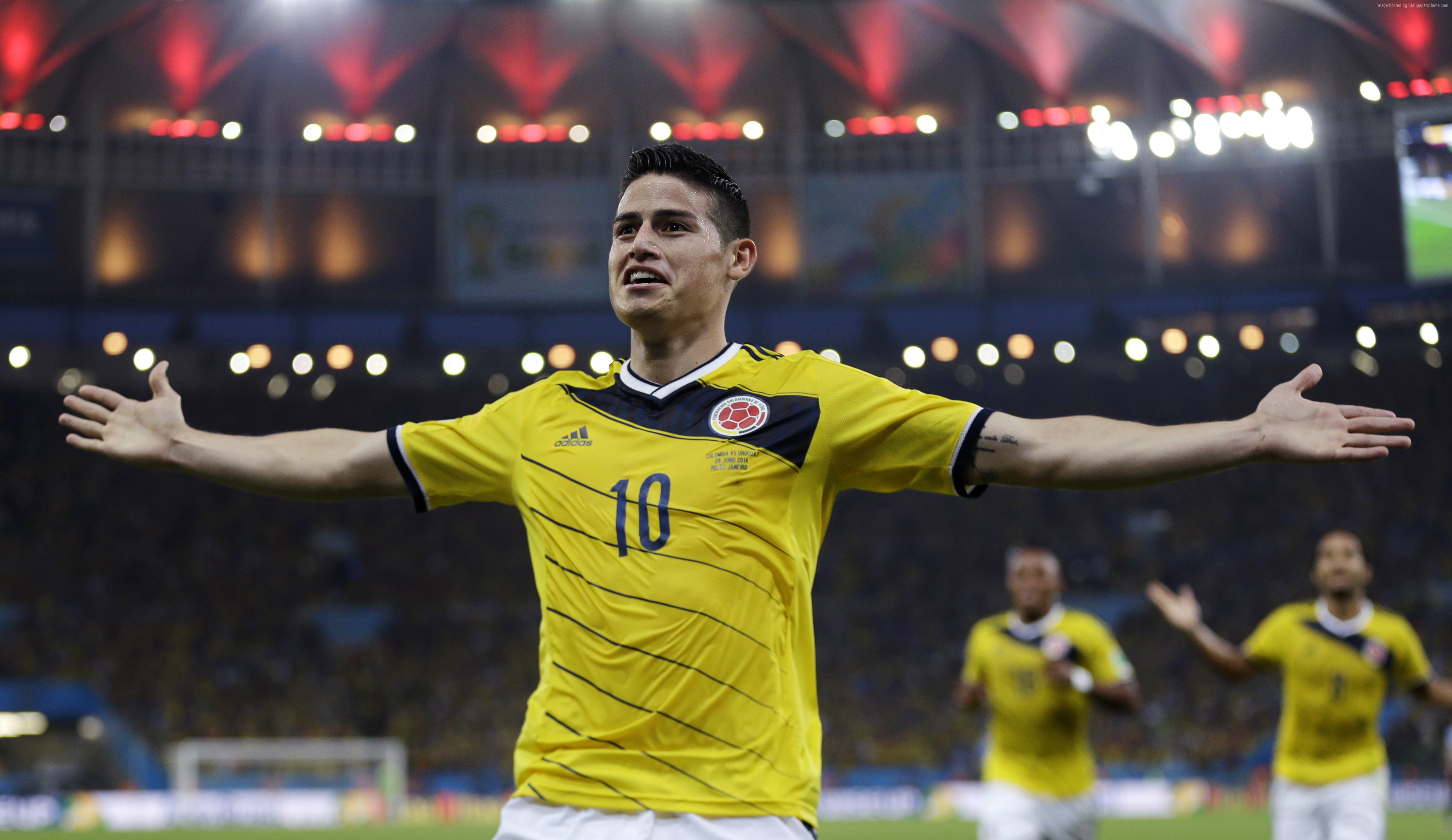 athlete, Football, The best players 2015, waist up, 4K, human limb, Real Madrid, body part, human arm, soccer, sport, FIFA World Cup, yellow, young men, HD Wallpaper