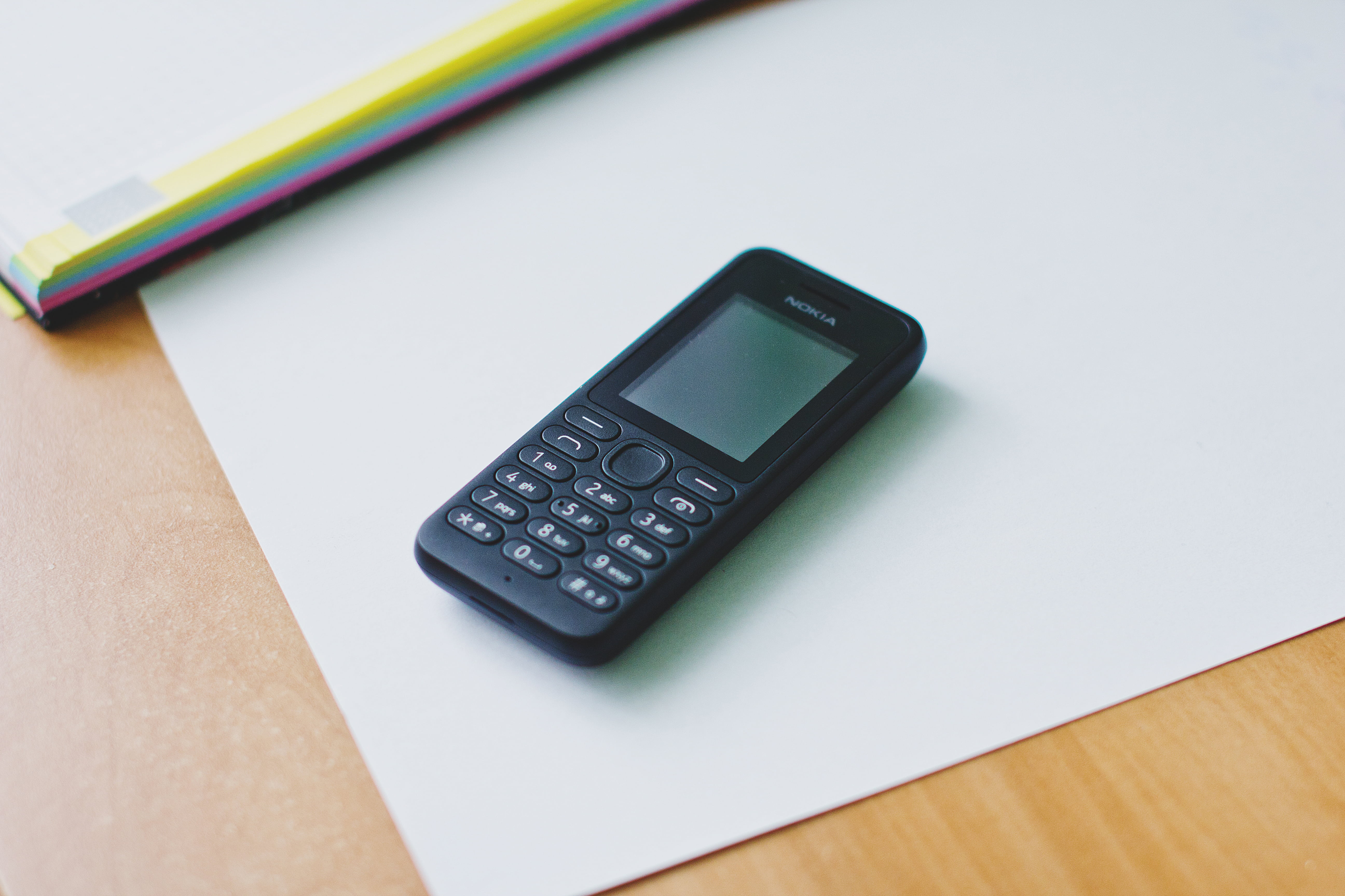 mobile phone, candybar, phone, wireless technology, number, calculator, day, indoors, desk, 5K, communication, white, still life, portable information device, HD Wallpaper