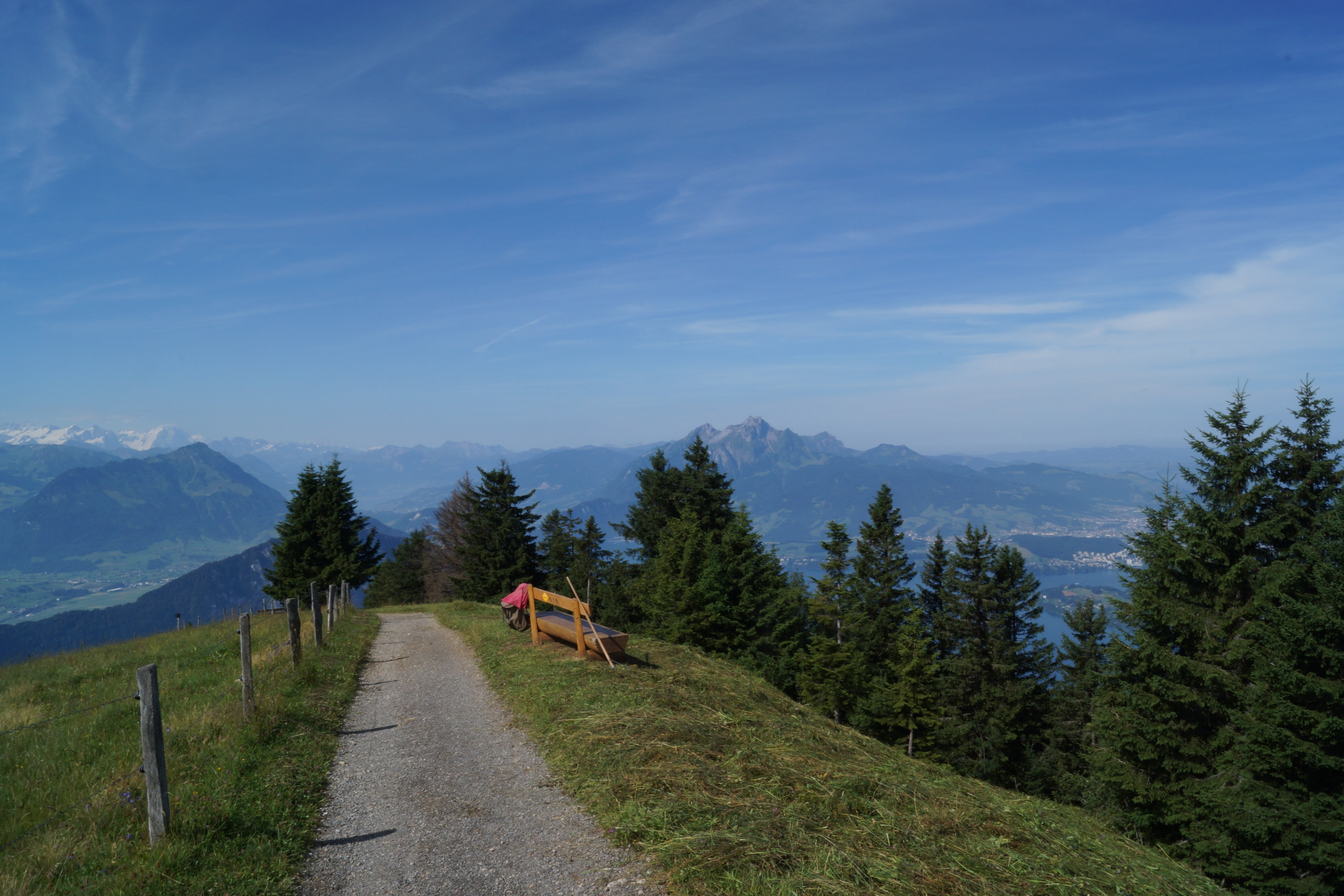 hiking, central switzerland, day, alpine, mountain range, 5K, cloud - sky, leisure activity, sky, outdoors, mountain, transportation, road, the way forward, HD Wallpaper
