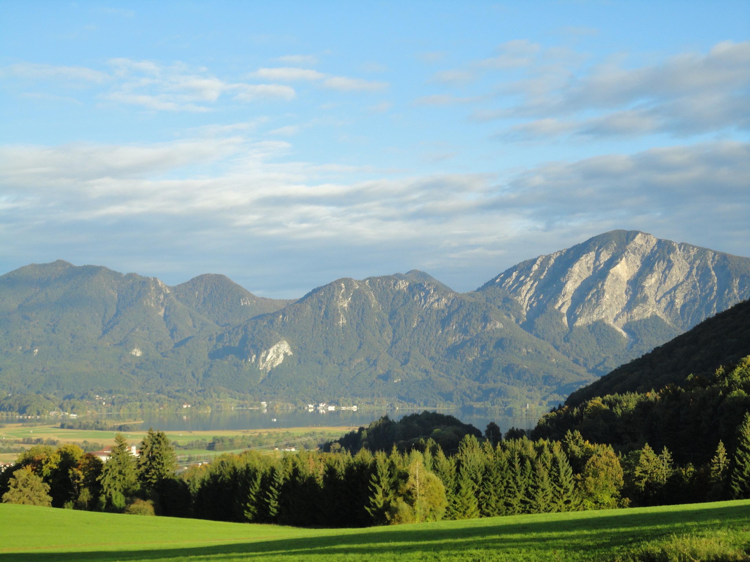 land, kampenwand, mountain, day, tranquility, alpine, mountain range, clouds, plant, 2K, landscape, idyllic, bavaria, mountains, outdoors, green color, HD Wallpaper