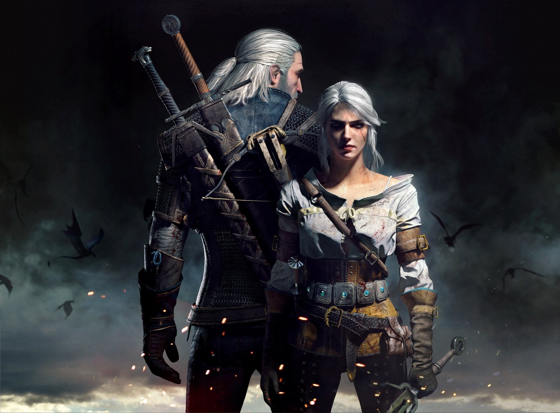 black background, body Armor, The Witcher 3: Wild Hunt, 1080P, military, digital composite, communication, uniform, work Helmet, weapon, fire - Natural Phenomenon, HD Wallpaper