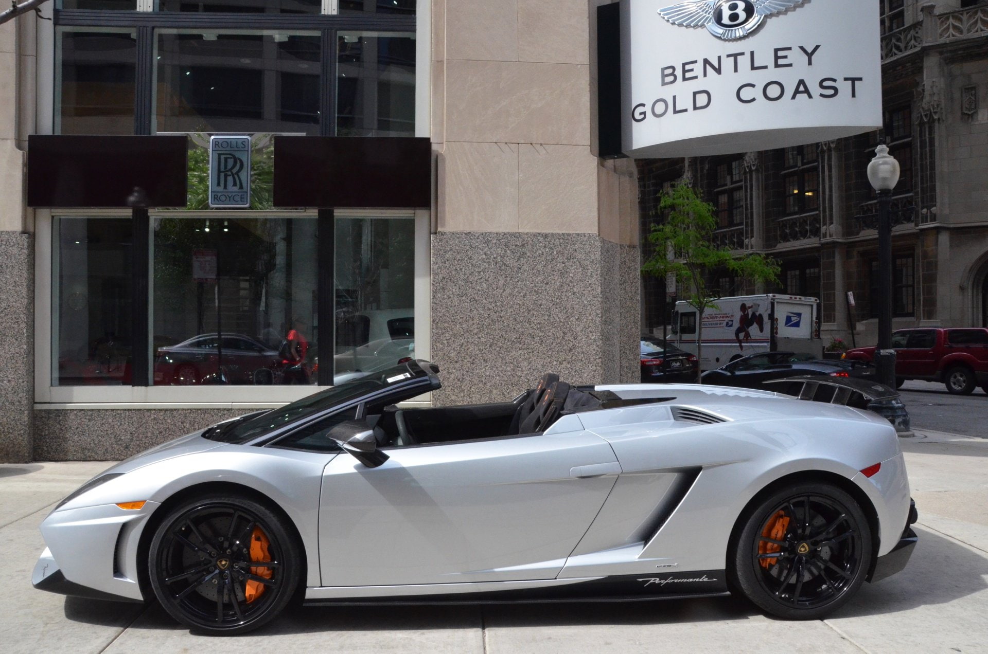 spider, sportscar, argent, 1080P, performante, gallardo, argento, cabriolet, supercar, convertible, exotic, italian, roadster, lamborghini, lp570 4, silver, HD Wallpaper