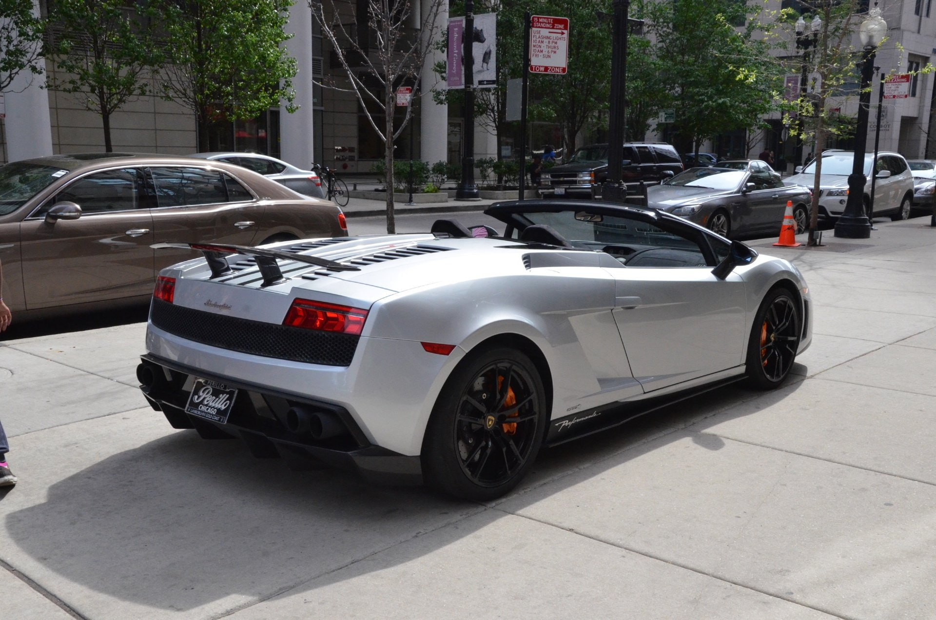 performante, silver, supercar, sportscar, gallardo, cabriolet, exotic, argento, convertible, 1080P, spider, argent, lamborghini, roadster, italian, lp, HD Wallpaper