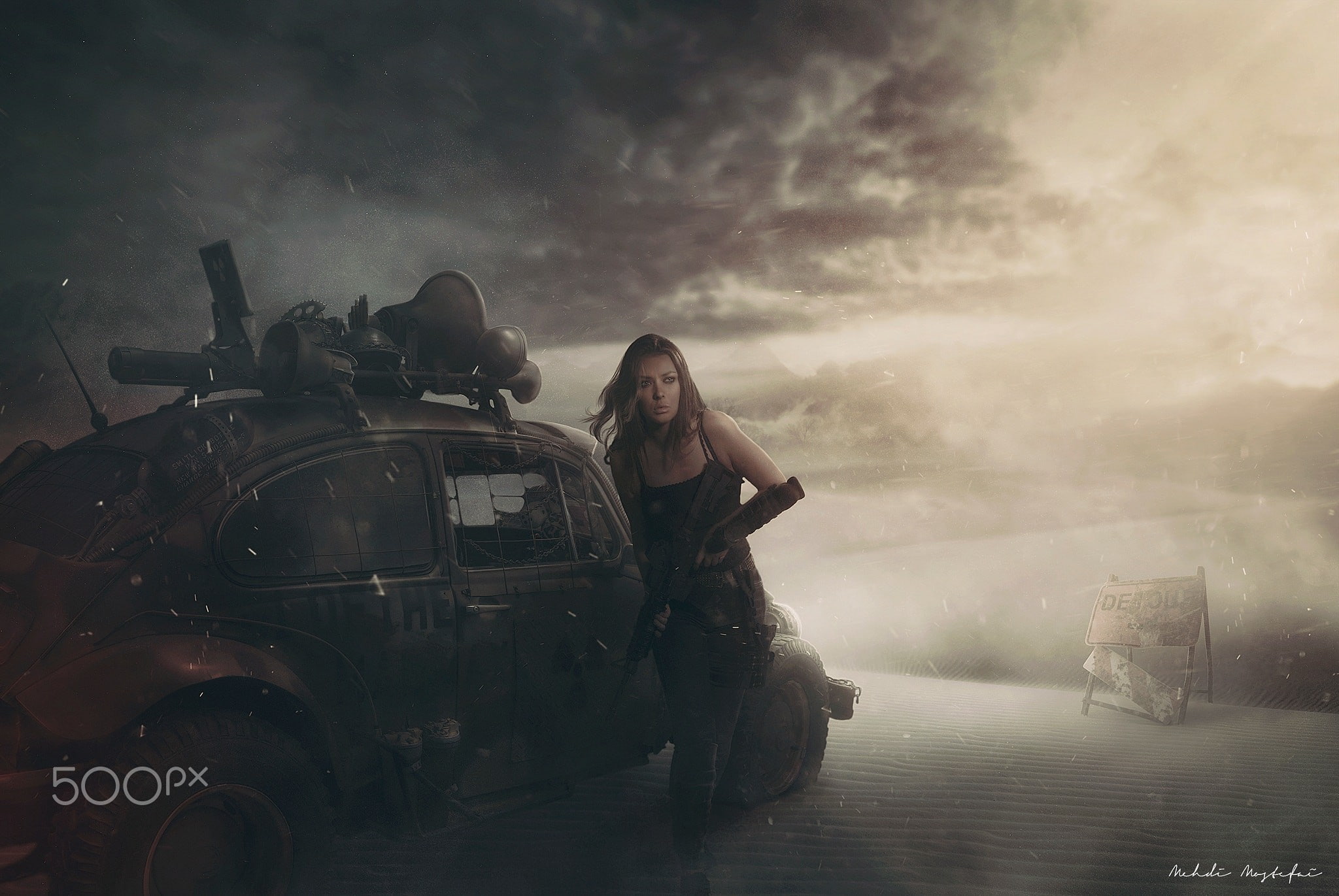 1080P, women, apocalyptic, vehicle, model, 500px, Mehdi Mostefaï, HD Wallpaper