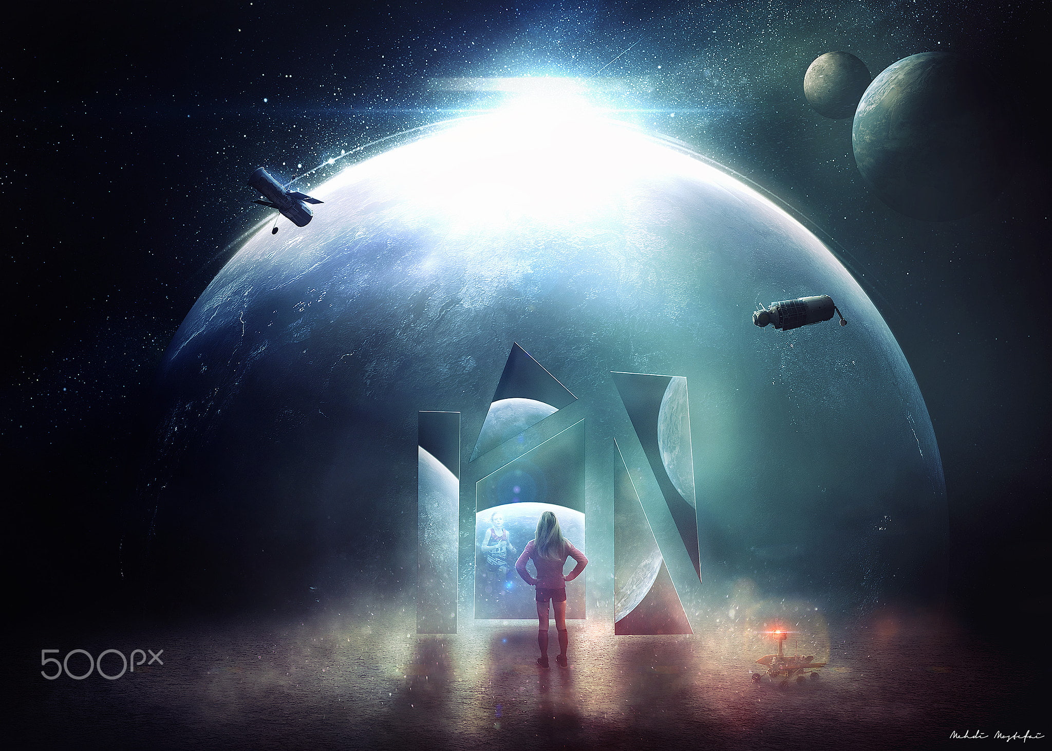 1080P, Space Art, Mehdi Mostefaï, digital art, 500px, HD Wallpaper