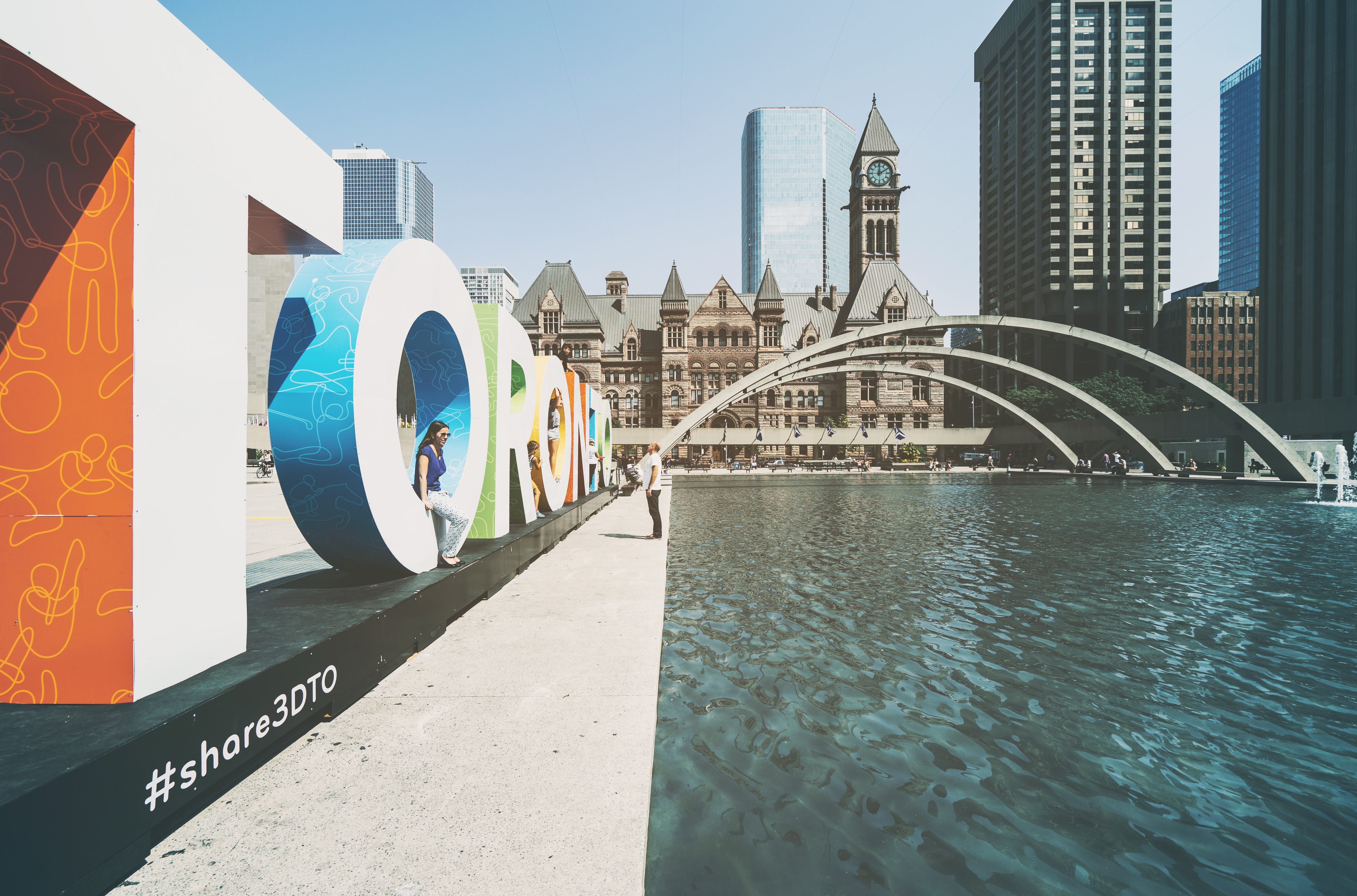 office, tall - high, city, near, tourism, connection, contemporary, reflection, Toronto, building, water, freestanding, downtown, nature, landmark, skyscraper, HD Wallpaper
