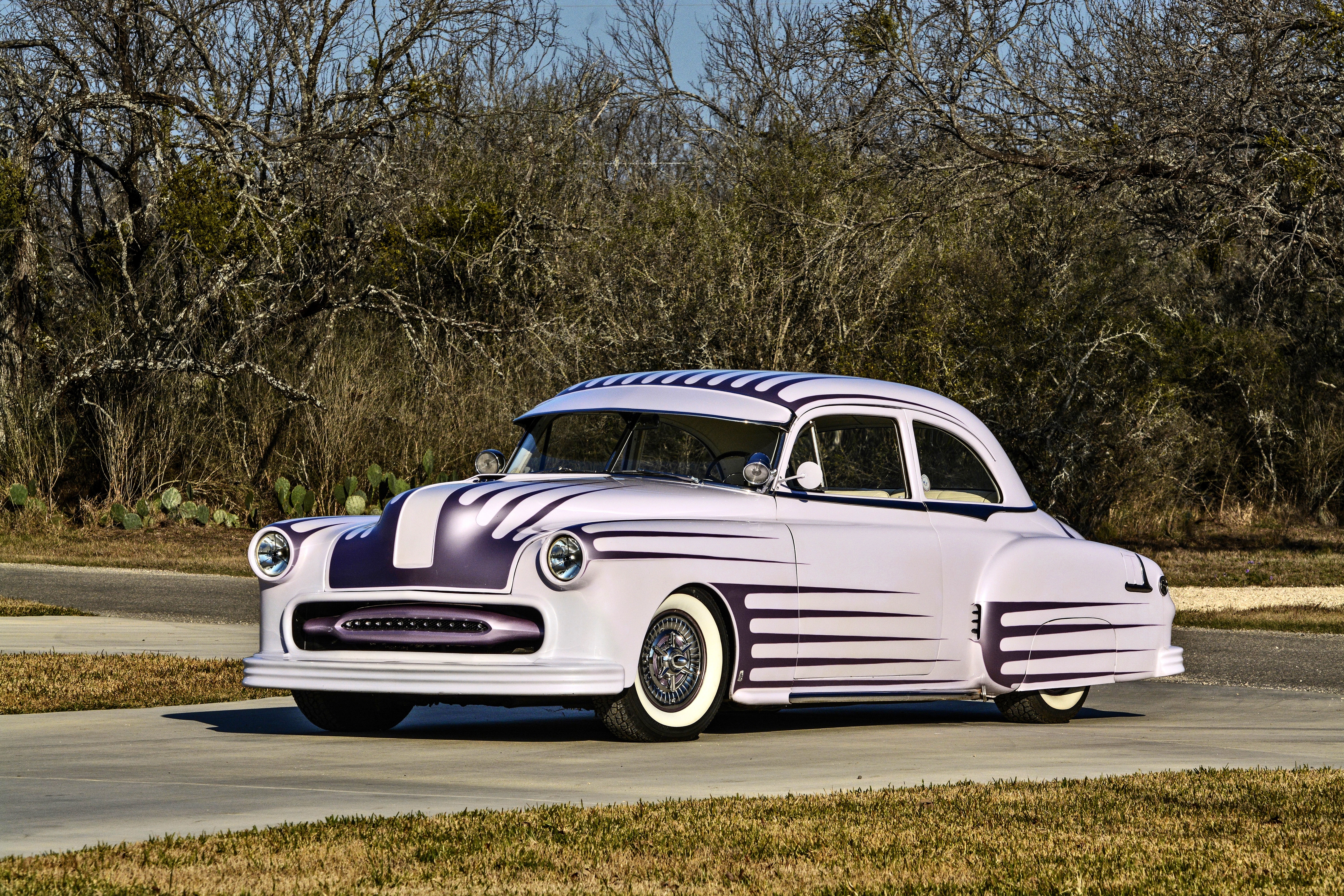 hotrod, -02, pontiac, school, rod, hot, kustom, old, 1951, 5K, custom, coupe, usa, chieftain, HD Wallpaper