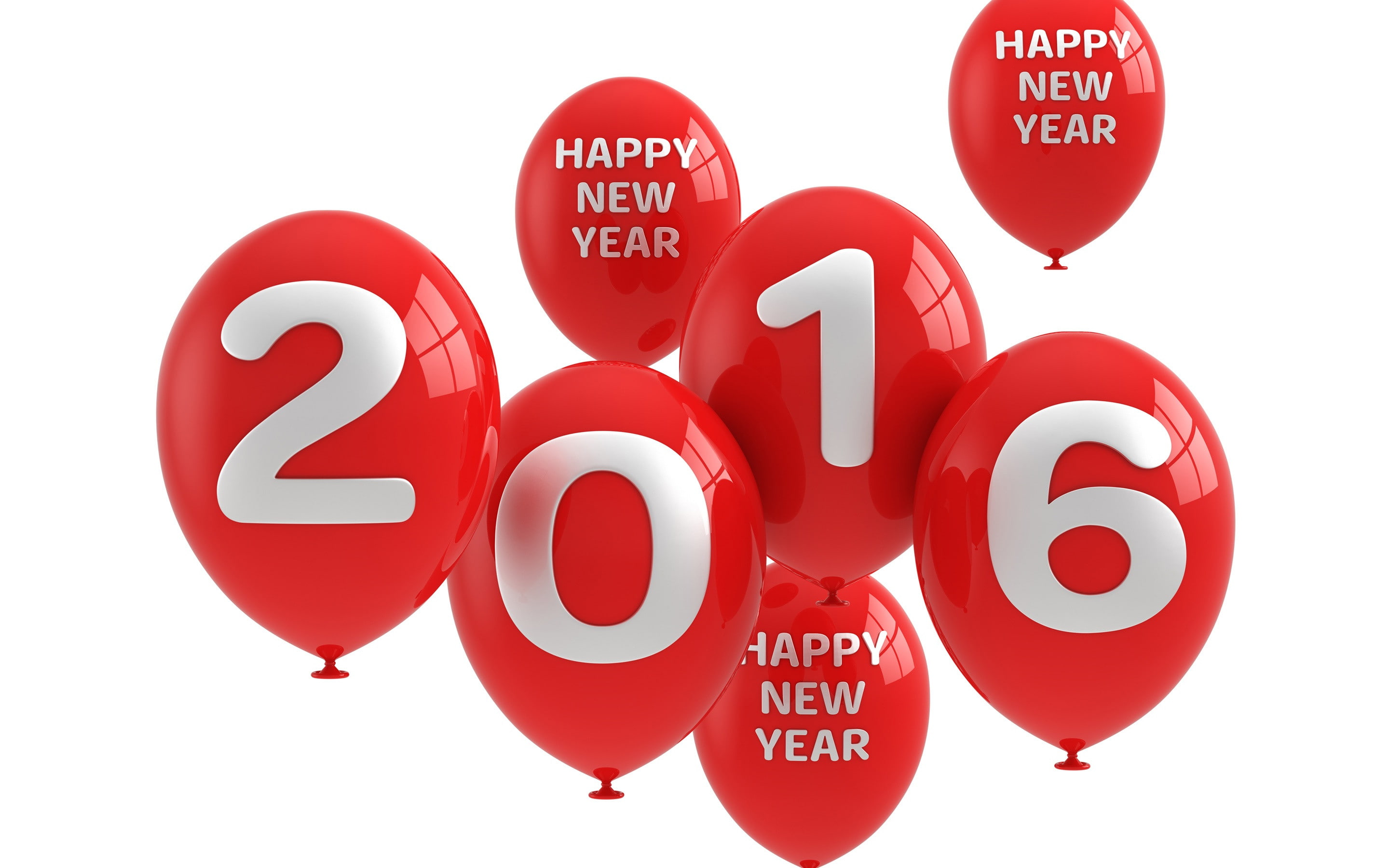 2016, balloons, Happy, 4k pics, 2K, Year, HD Wallpaper