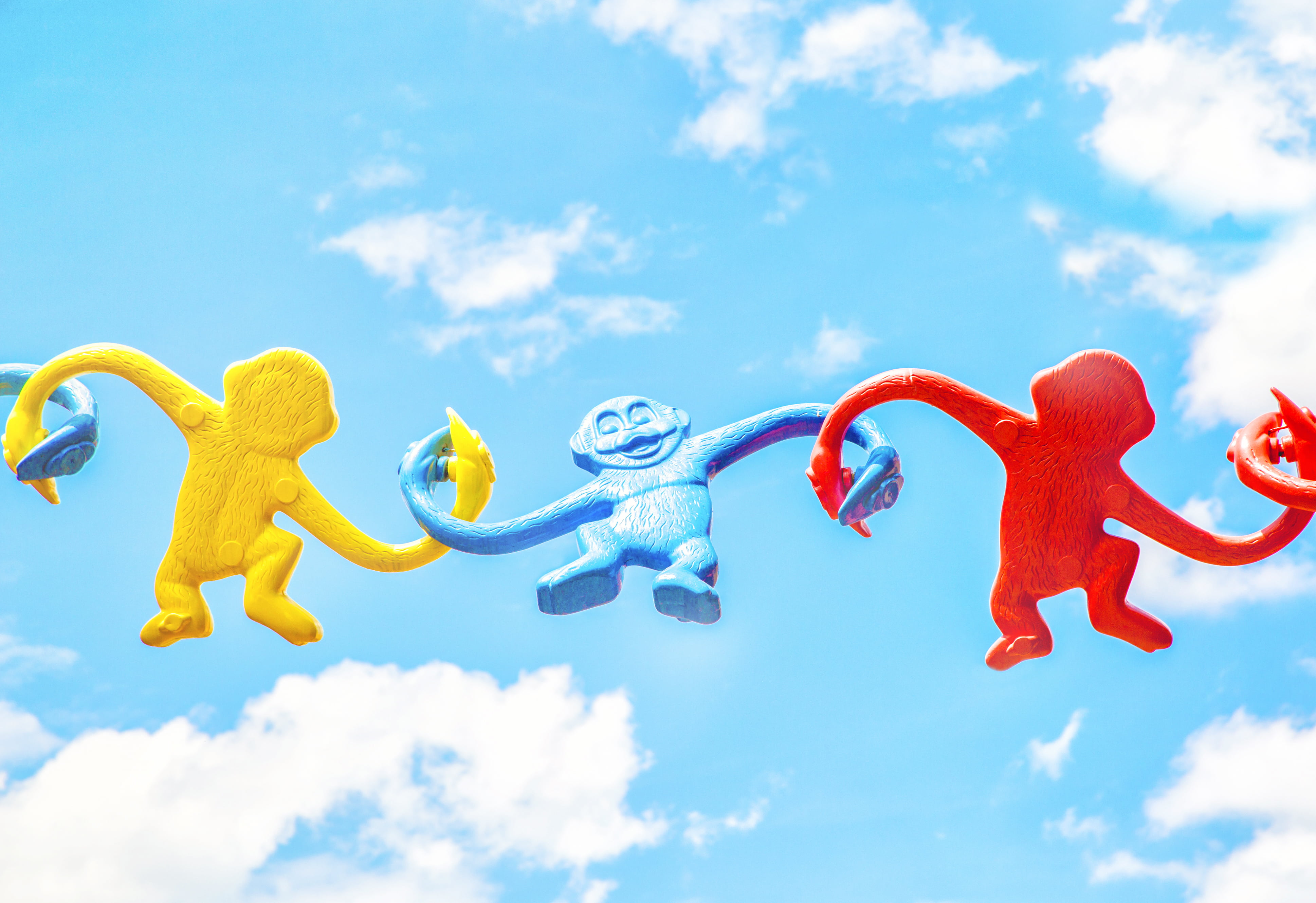 outdoors, art, animal, low angle view, daytime, flying, puppet, cloud - sky, crafts, sky, 4K, animal representation, representation, nature, fun, day, HD Wallpaper