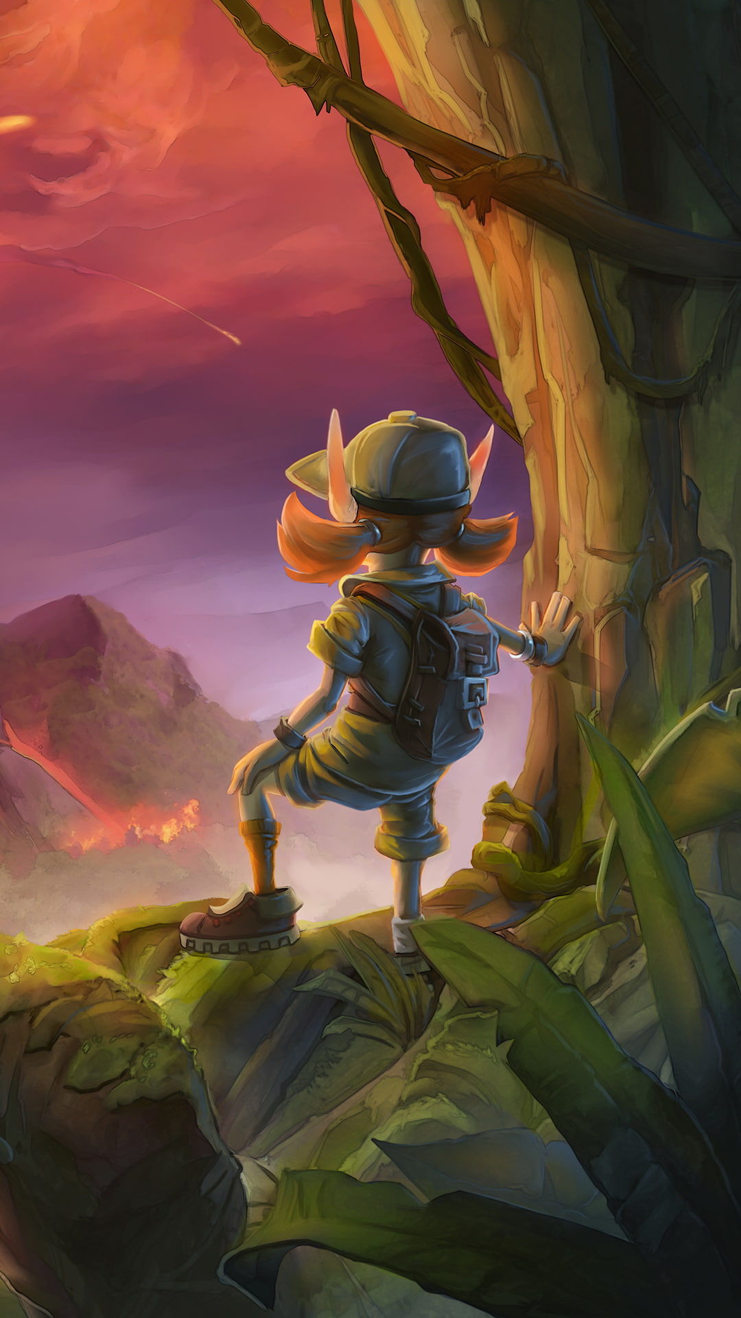 adventure, leaf, hat, Hearthstone ungoro, headwear, freedom, representation, adult, 1080P, nature, plant, full length, Hearthstone: Heroes of Warcraft, Phone HD Wallpaper