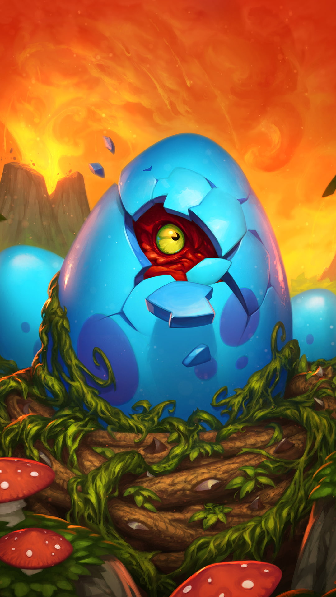1080P, fantasy art, eggs, Hearthstone ungoro, Hearthstone: Heroes of Warcraft, PC gaming, Phone HD Wallpaper