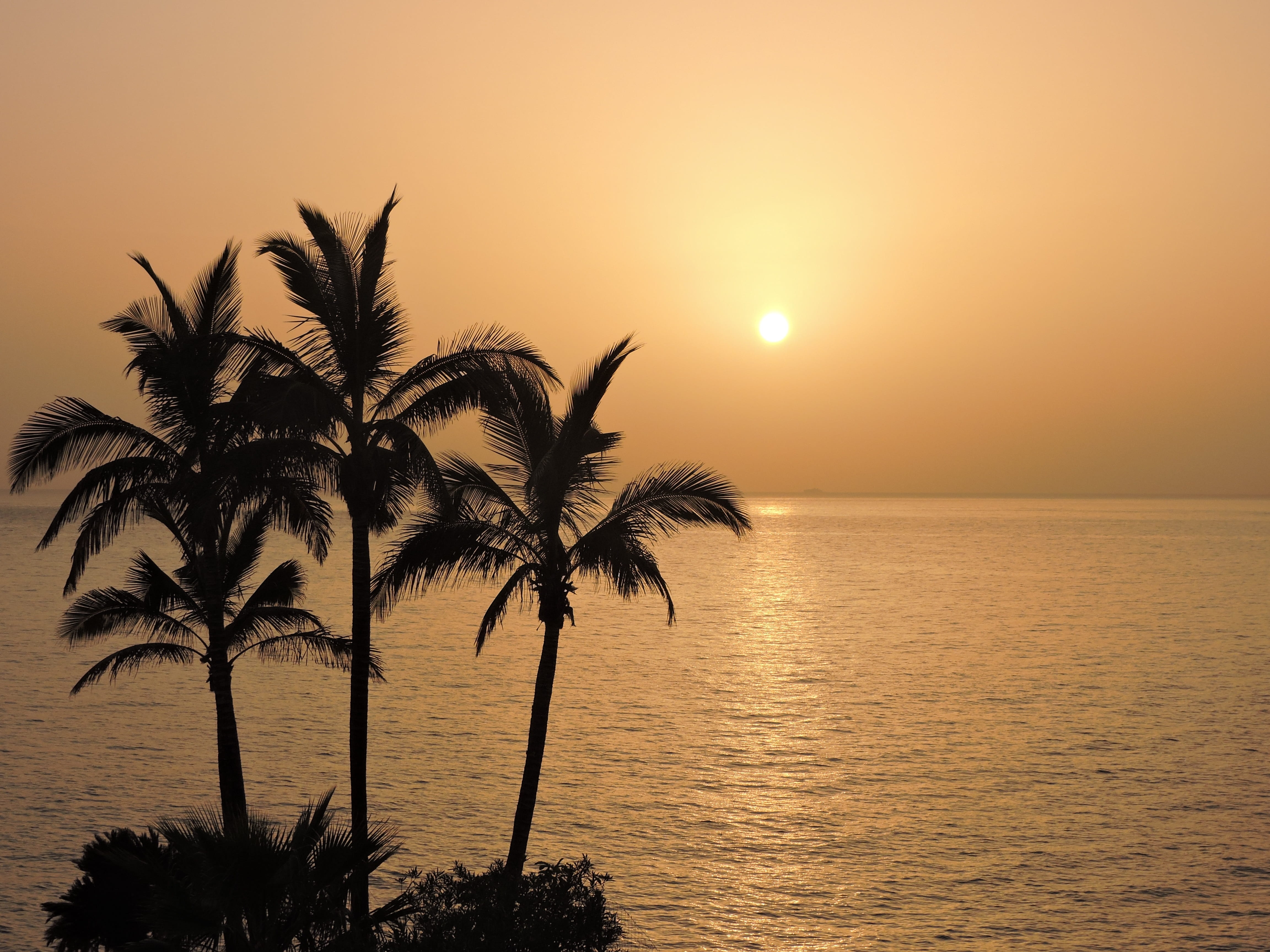 romantic, flat sea, orange, beauty in nature, islas canarias, tranquil scene, canary, beauty, canarias, tenerife, red, hot, palma, approval, 4K, peace, HD Wallpaper