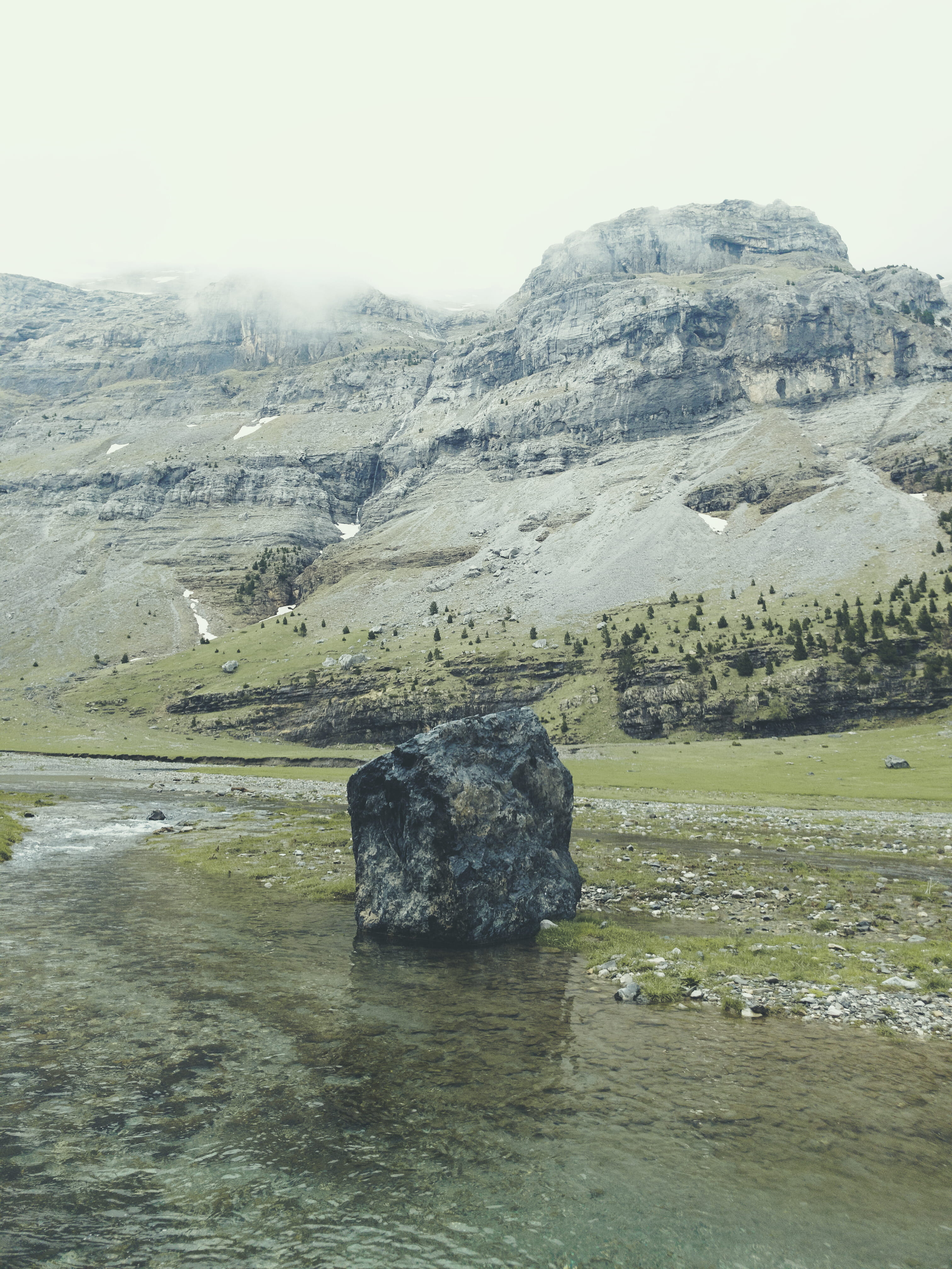 4K, idyllic, mountain range, landscape, solid, day, tranquility, environment, valley, no people, river, mountain, climbing, sky, scenics - nature, fogy, Phone HD Wallpaper