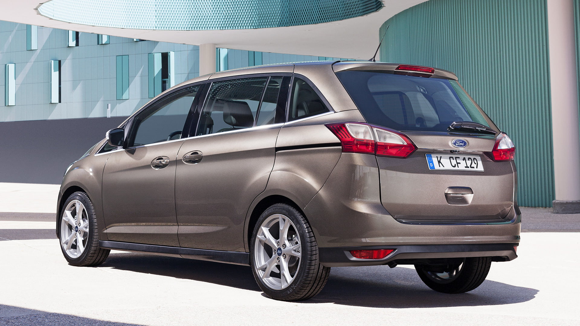 Ford Grand C-MAX, Car, Ford, Brown Car, 1080P, Compact MPV, HD Wallpaper