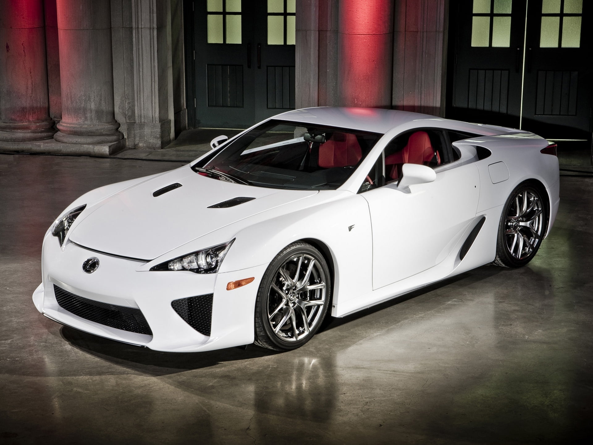 sports car, land vehicle, Car, white color, transportation, silver colored, wealth, Machine.The front, Lexus, day, racecar, red, White, LFA, HD Wallpaper