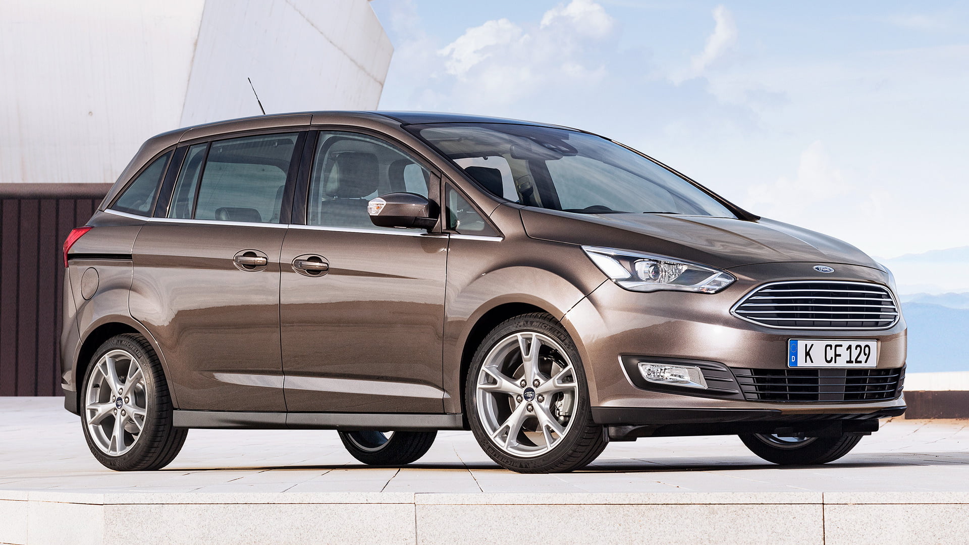 1080P, Compact MPV, Ford Grand C-MAX, Car, Ford, Brown Car, HD Wallpaper