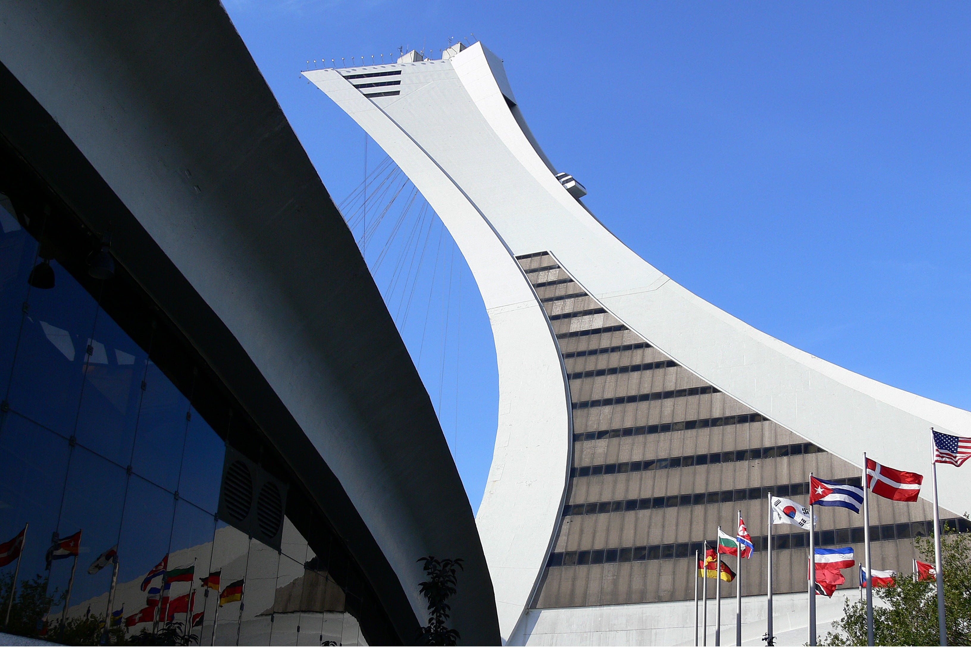 olympic stadium, office building exterior, stadium, modern, nature, architecture, 2K, built structure, biodome, no people, outdoors, sky, government, canada, HD Wallpaper