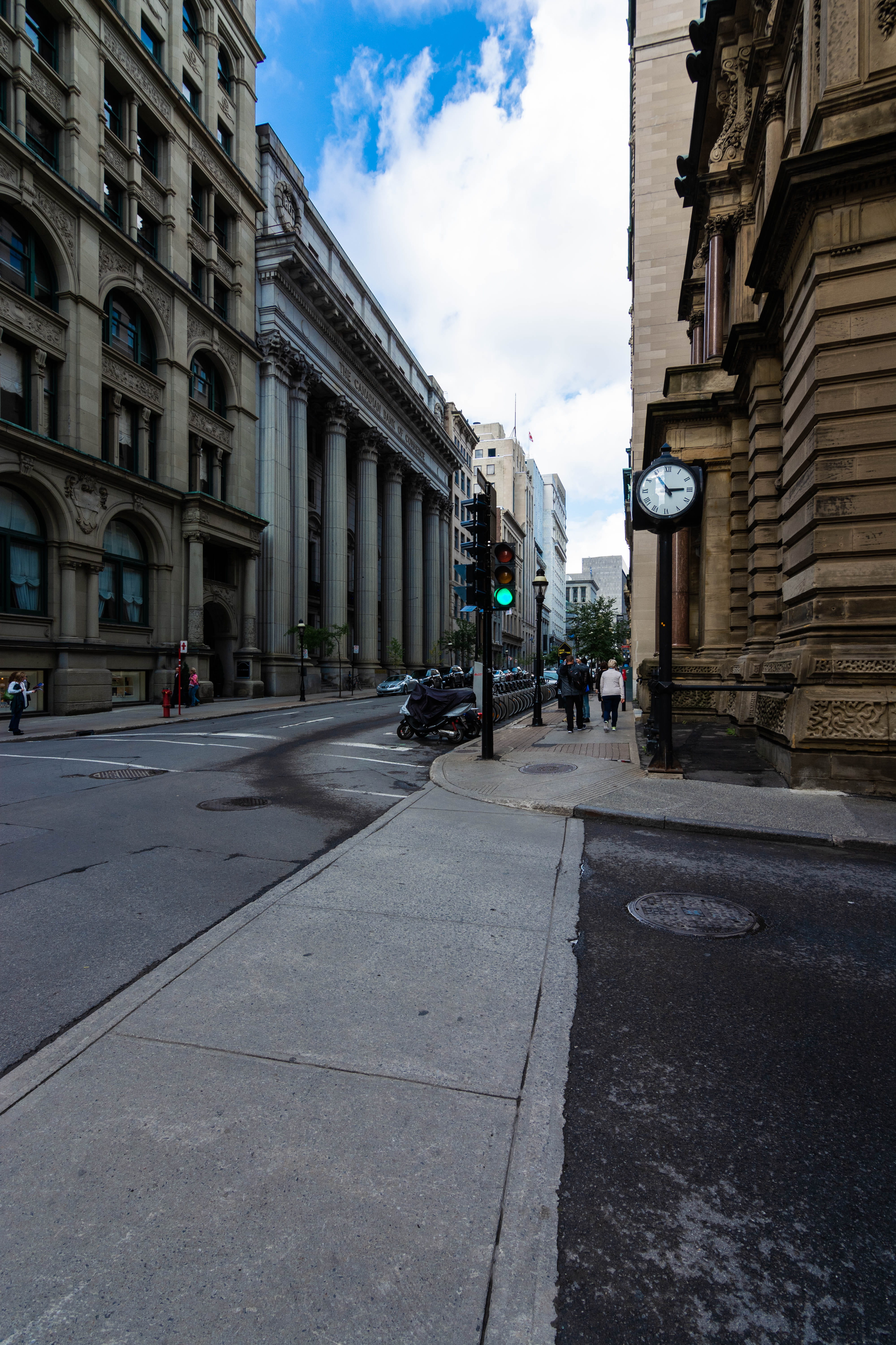 outdoors, mode of transportation, incidental people, montréal, transportation, built structure, city street, 265 rue saint-jacques, street, sky, direction, Phone HD Wallpaper