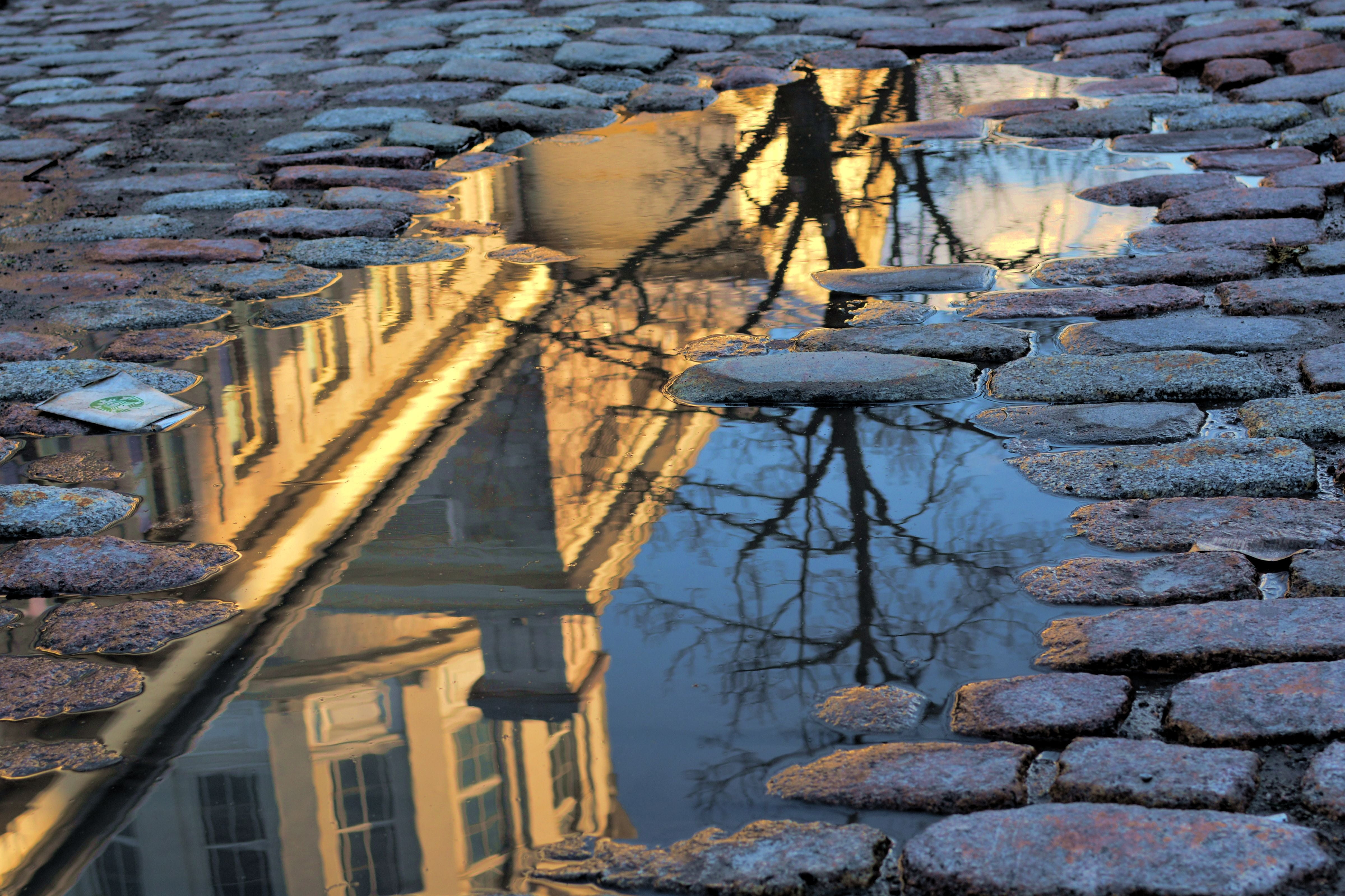 concrete, montréal, no people, day, street, architecture, wall, mining, building, outdoors, after the rain, photography, reflection, city, stone material, HD Wallpaper