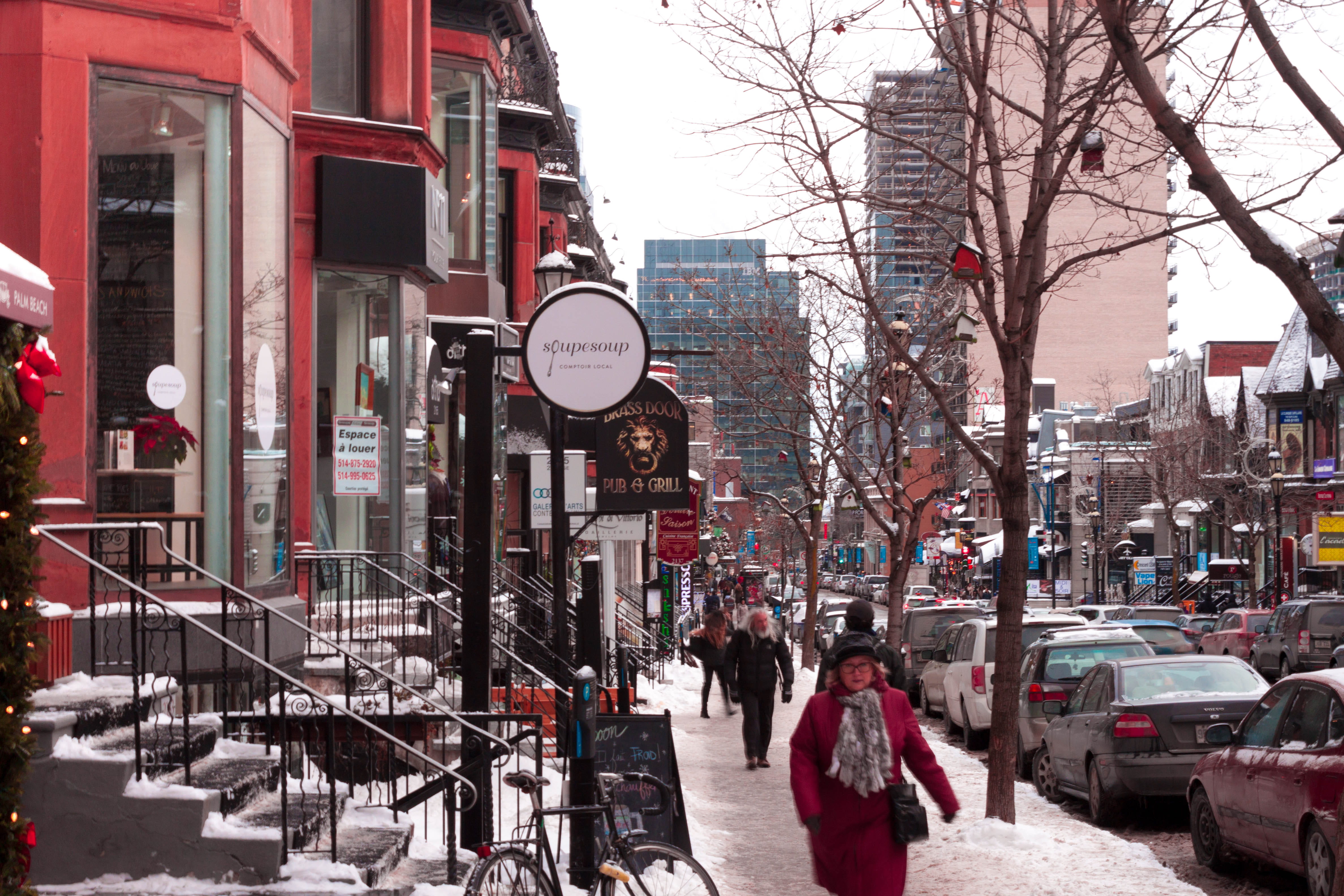 architecture, montreal, transportation, incidental people, road, building exterior, outdoors, city street, canada, car, city, warm clothing, real people, HD Wallpaper