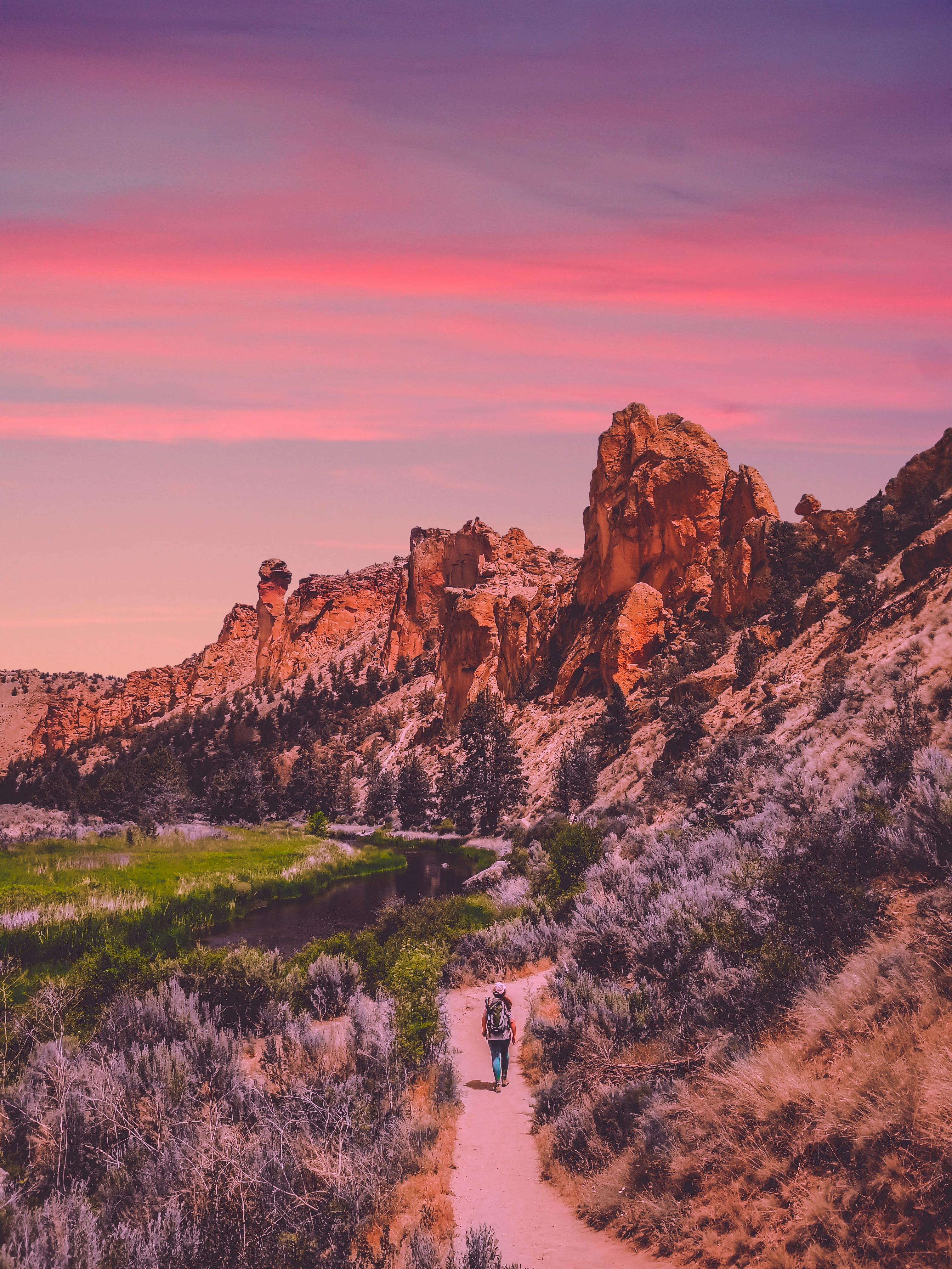 terrebonne, smith rock state park, tranquil scene, plant, united states, travel destinations, semi-arid, non-urban scene, land, rock formation, solid, rock, Phone HD Wallpaper
