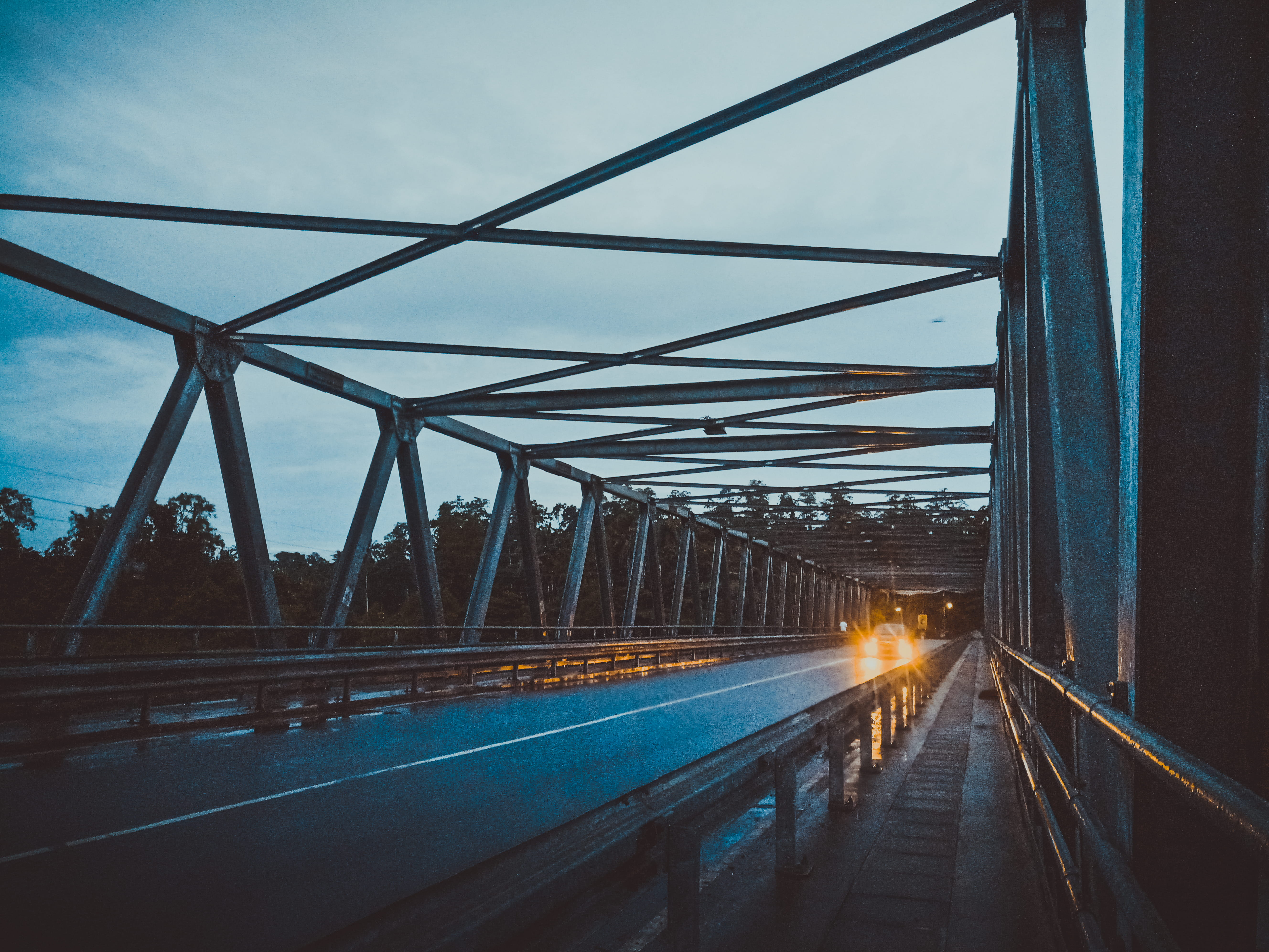 direction, overpass, boardwalk, concrete, the way forward, gray, bridge, viaduct, walkway, path, pedestrian, connection, sky, illuminated, building, handrail, HD Wallpaper