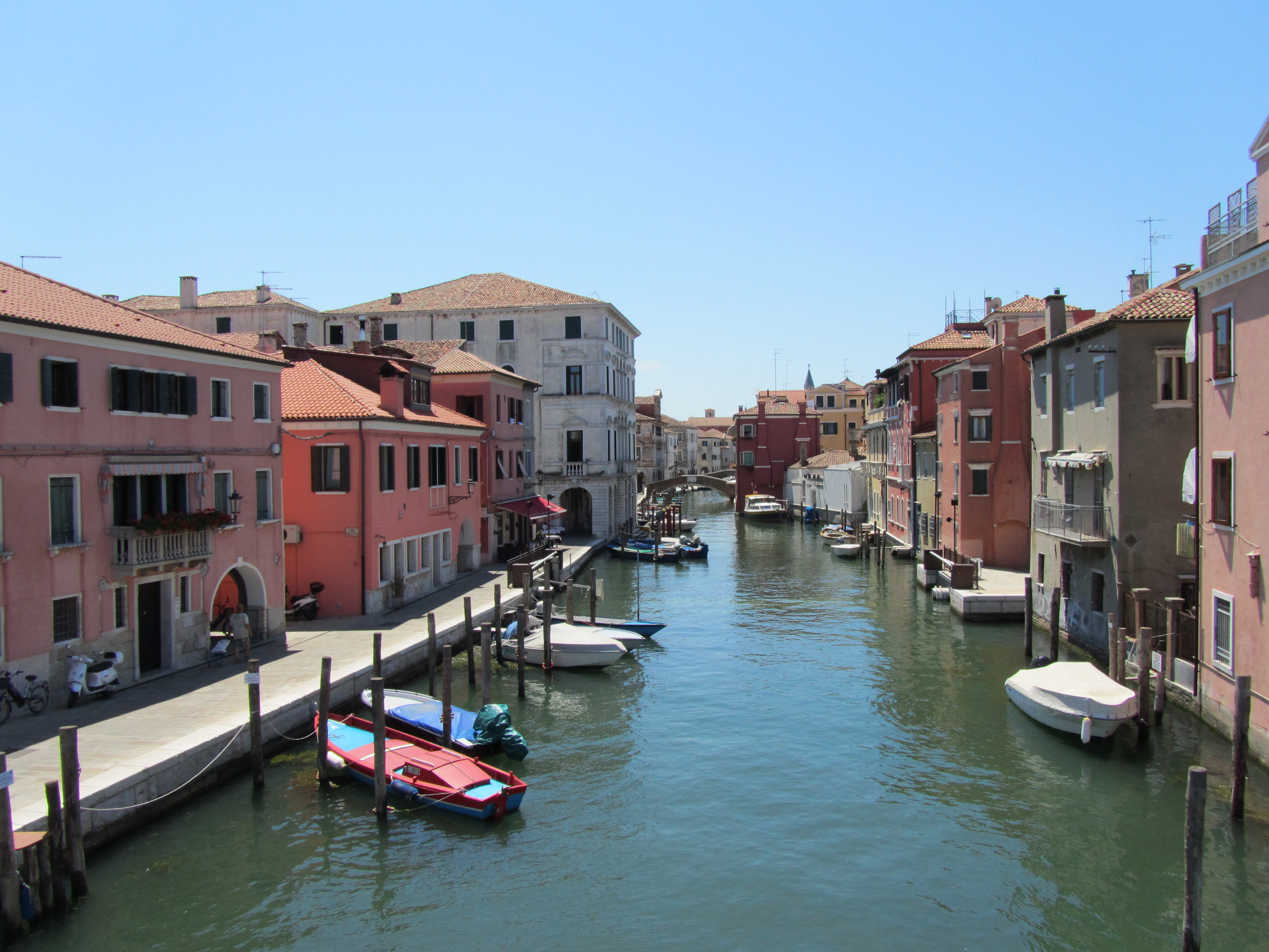 chioggia, italy, travel, water, wooden post, nature, no people, moored, transportation, parked, outdoors, waterfront, travel destinations, near, residential district, HD Wallpaper