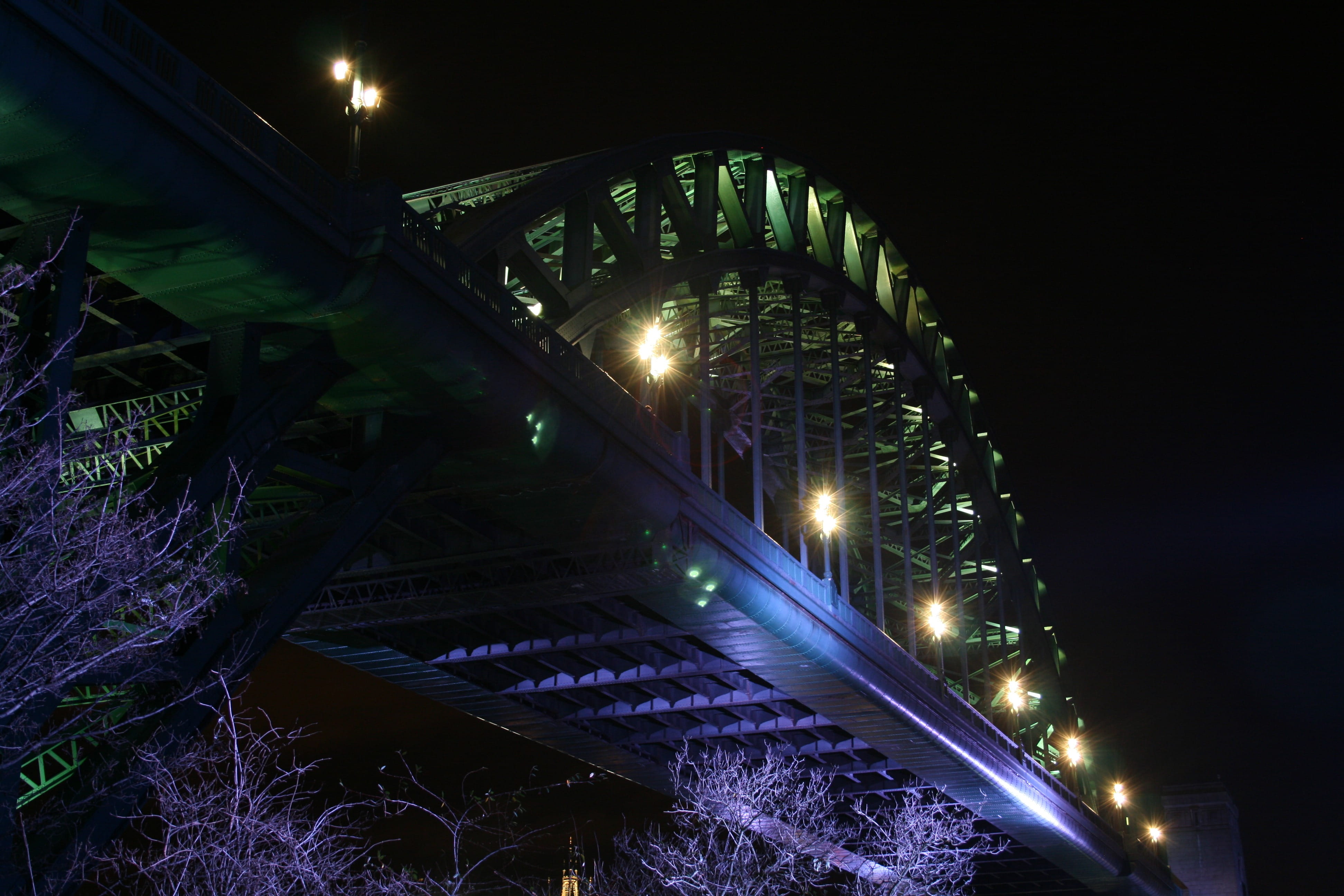 outdoors, no people, connection, 4K, sydney, night, travel destinations, dorman, high level bridge, bridge - man made structure, architecture, railing, HD Wallpaper