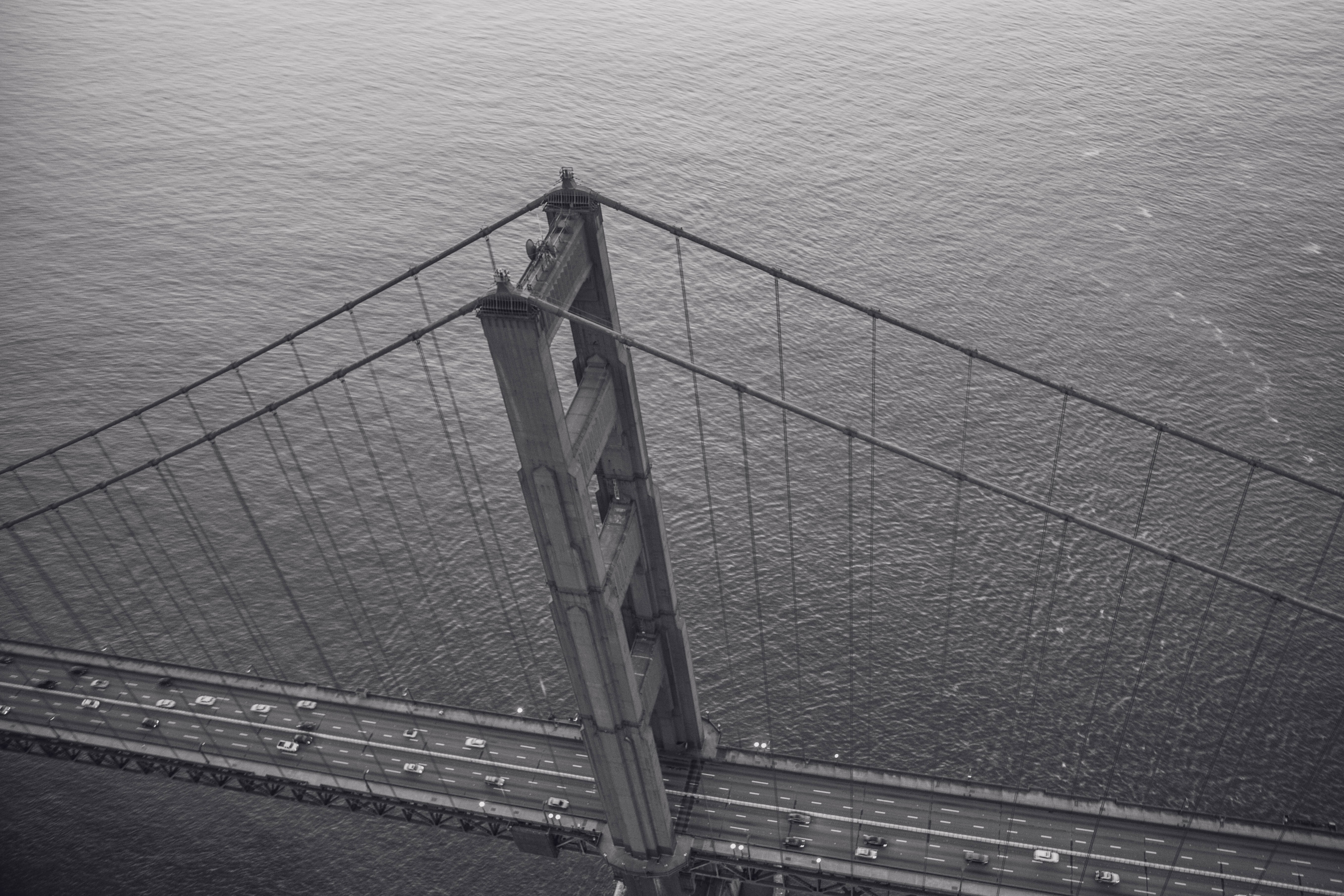 monochrome, Golden Gate Bridge, 5K, bridge, HD Wallpaper
