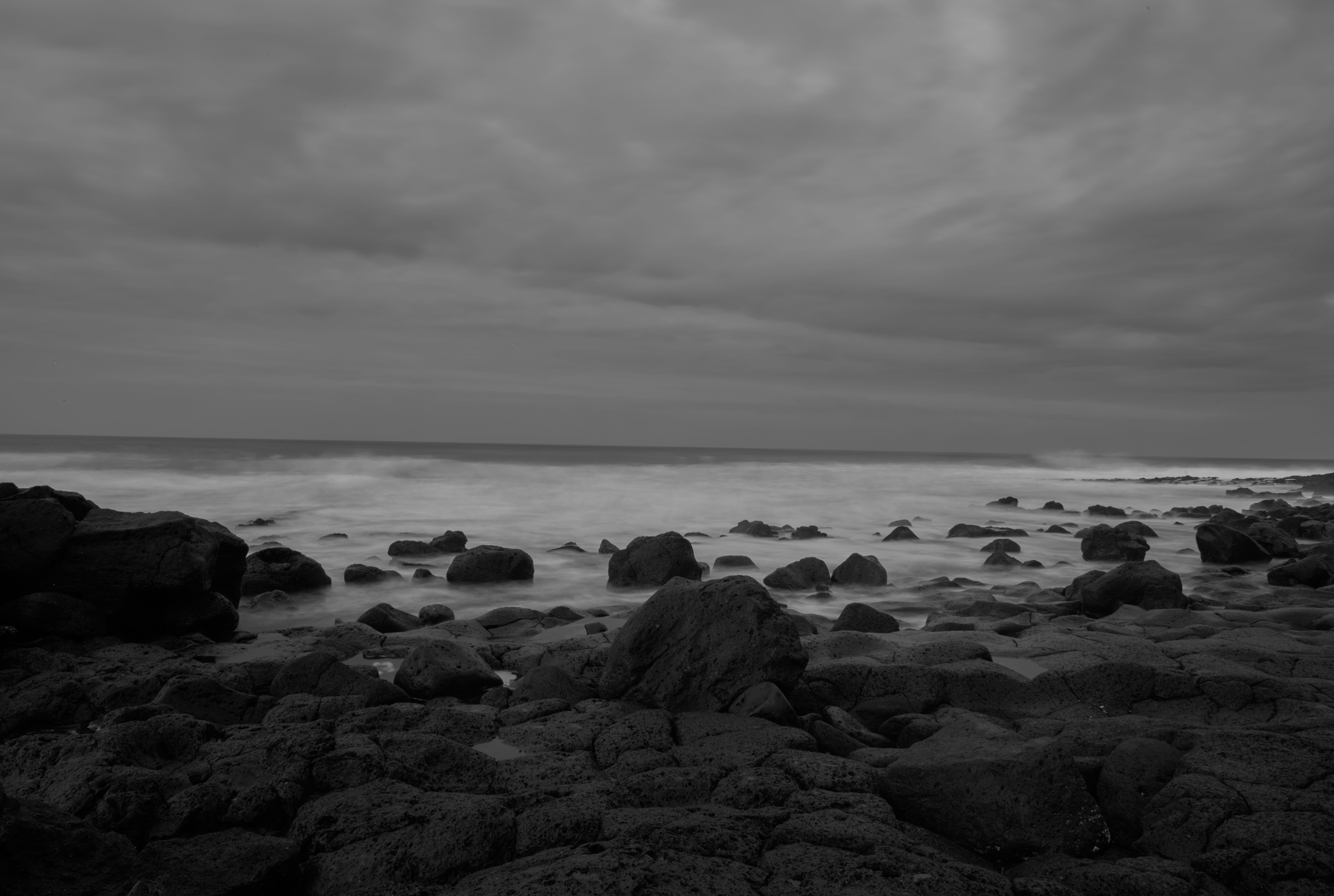 water, jeju sea, rock - object, tranquility, rocky coastline, tourism, landscape, horizon, beauty in nature, beach, pebble, horizon over water, korea, jeju, HD Wallpaper
