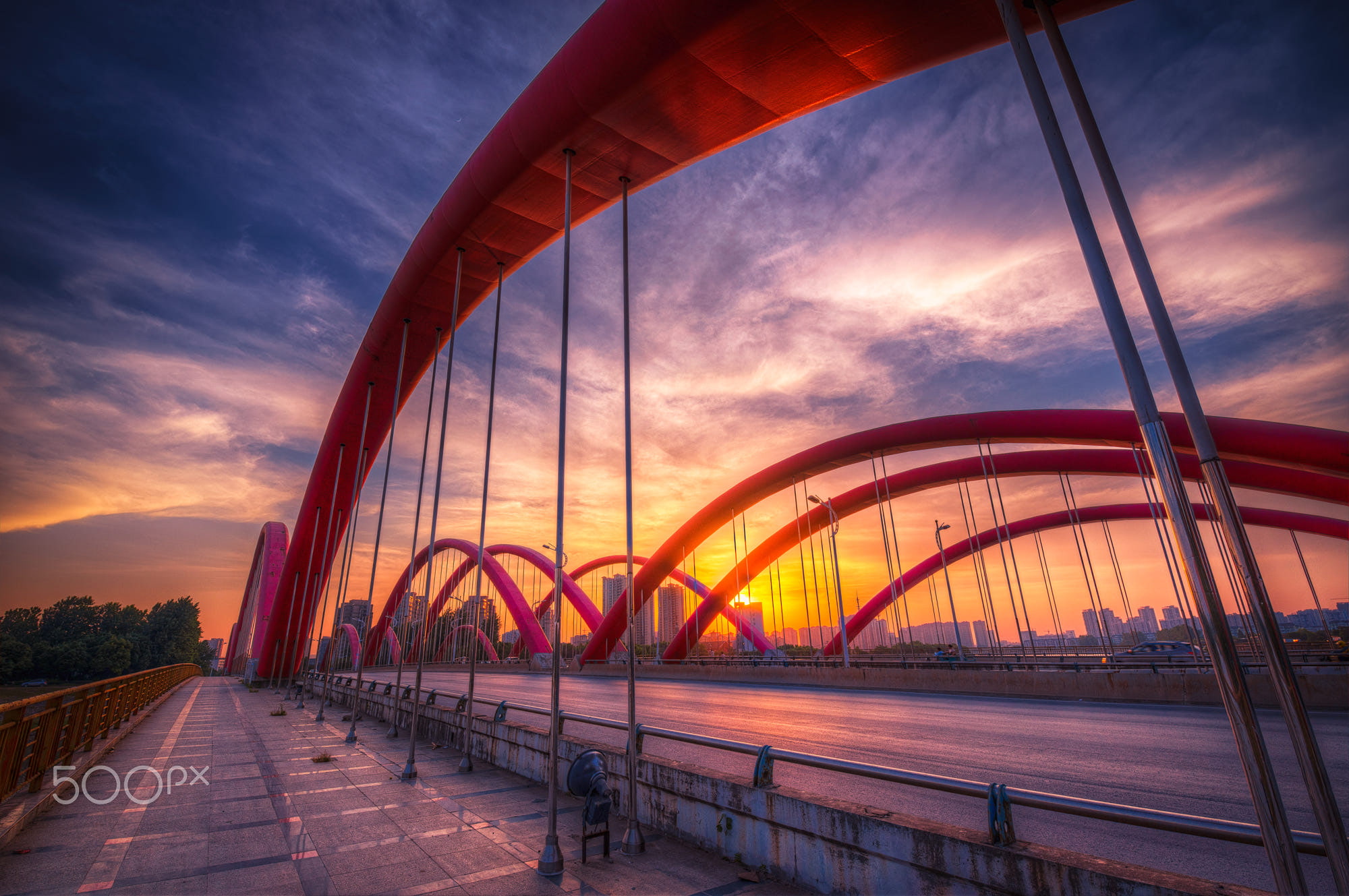 outdoors, travel destinations, 1080P, nature, dramatic sky, built structure, China, Twilight, HDR, bridge, Rainbow Bridge, transportation, sky, no people, HD Wallpaper