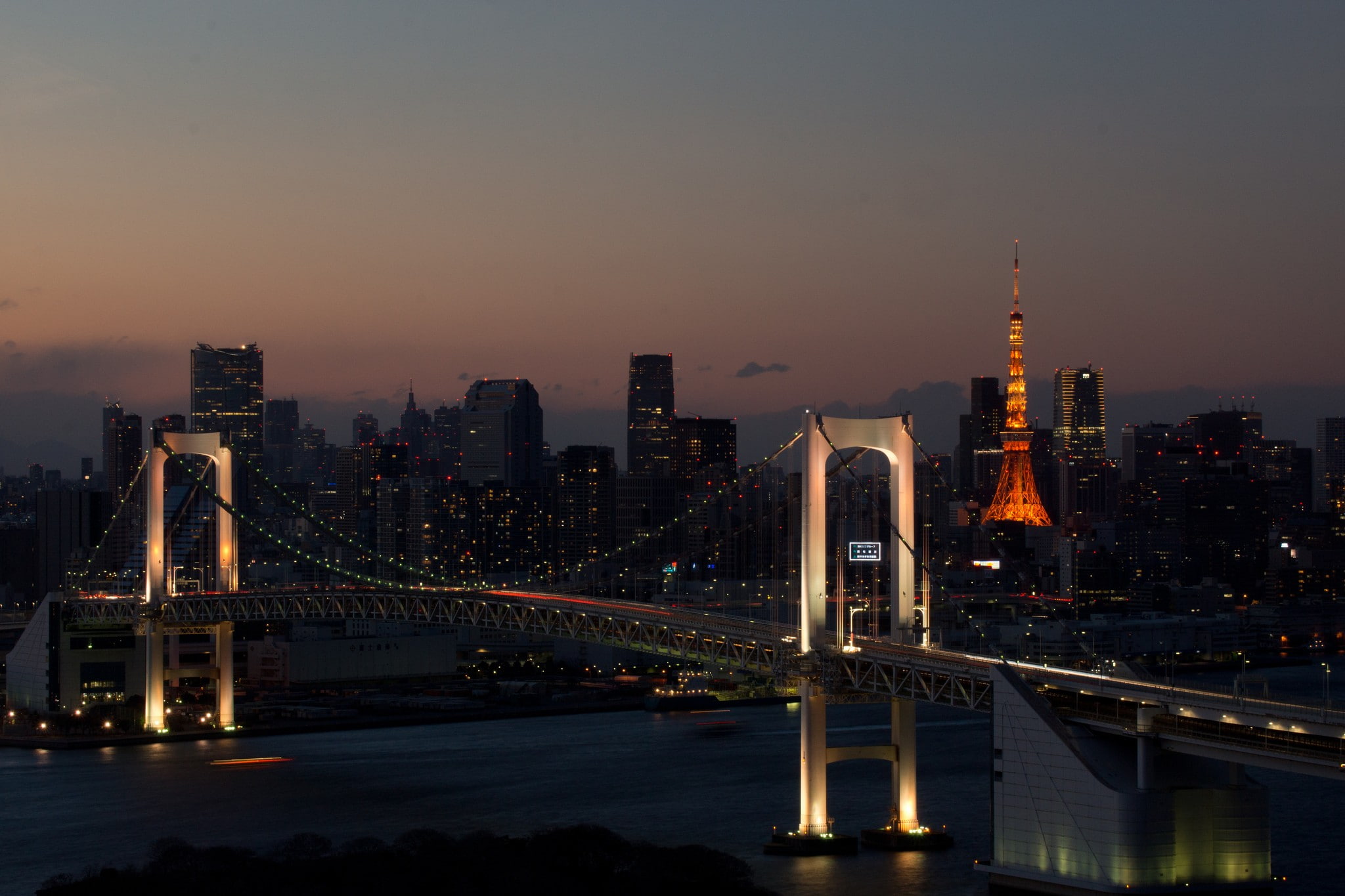 1080P, Rainbow Bridge, cityscape, bridge, Tokyo, HD Wallpaper