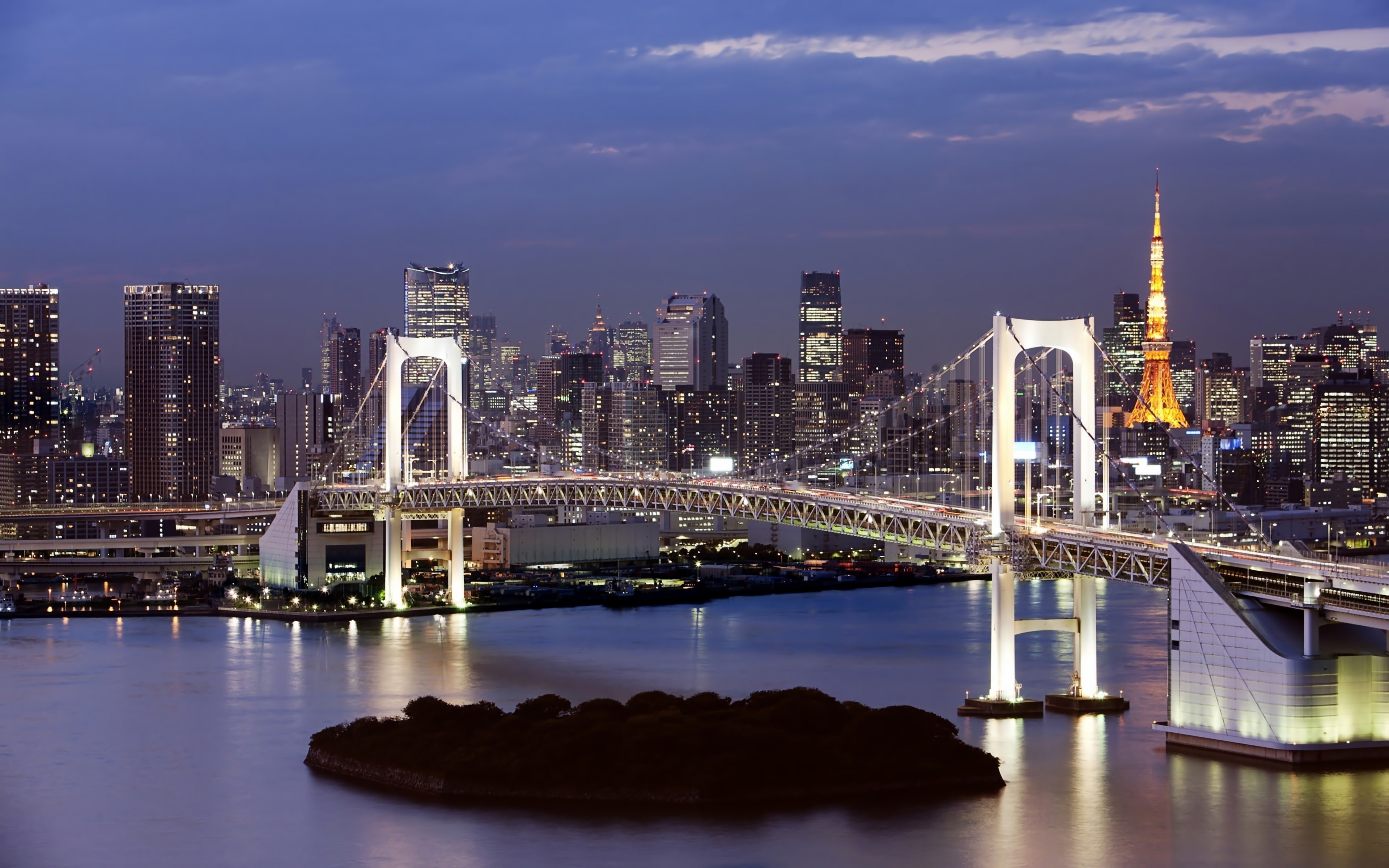 wallpapers, tokyo, rainbow, 4K, bay, suspension, hd, japan, bridge, desktop, HD Wallpaper