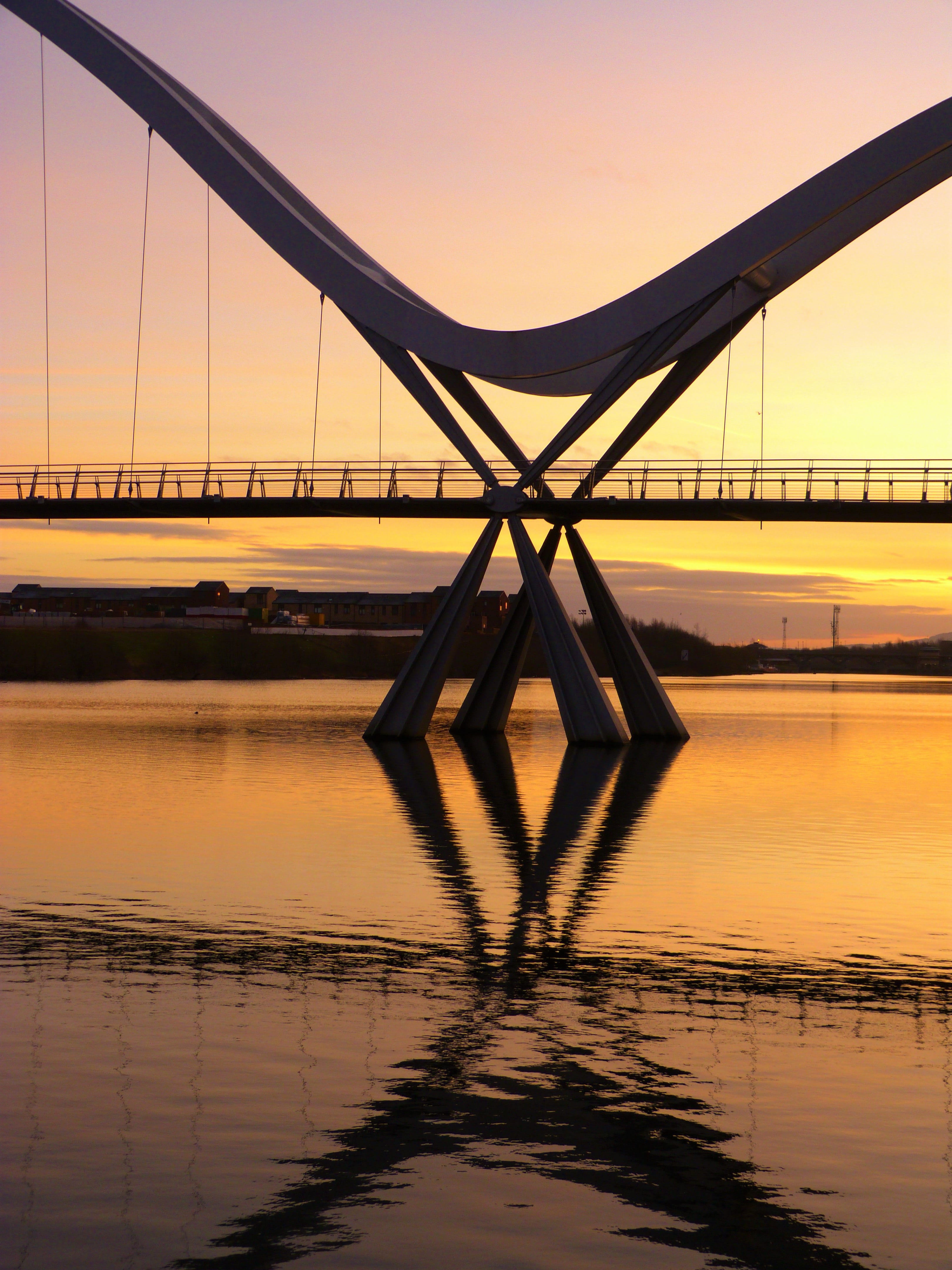 pink, travel, curves, nature, transportation, sky, connection, colourful, light, tourism, sunlight, sunrise, water, outdoors, stockton, structure, waterfront, Phone HD Wallpaper